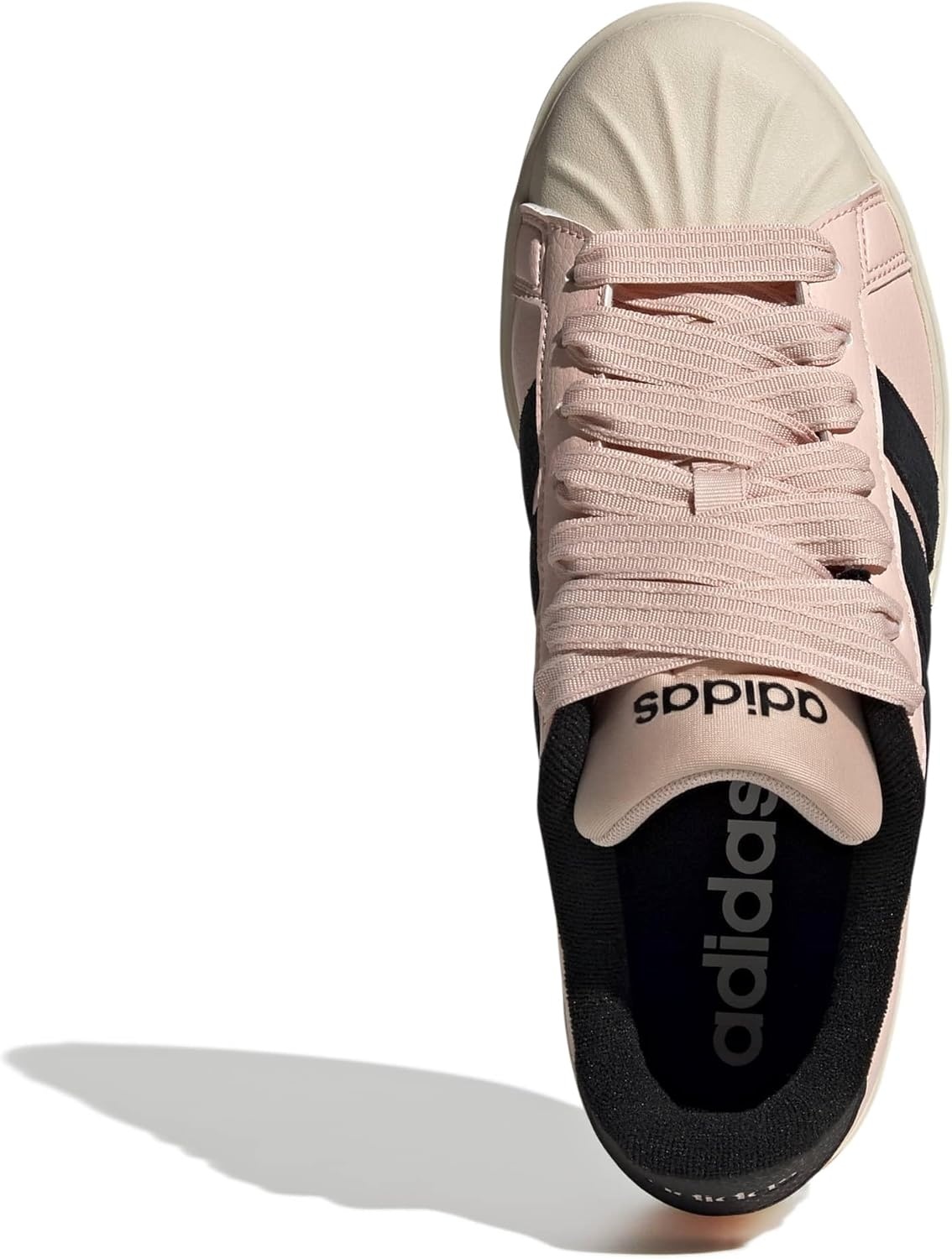 image:imageadidas Womens Streettalk Lace Up Sneakers Shoes Casual BeigeBlush PinkBlackWonder White
