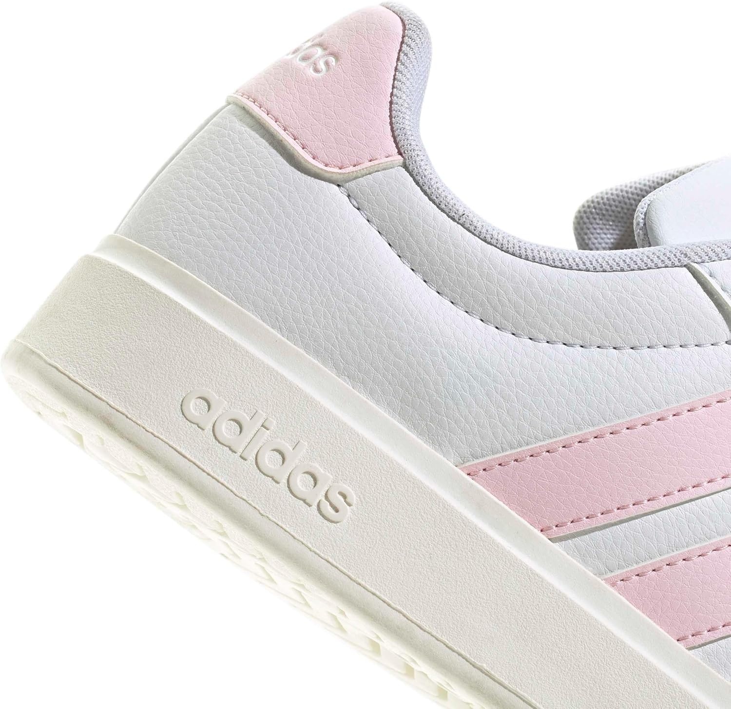 image:imageadidas Womens Streettalk Lace Up Sneakers Shoes Casual BeigeWhiteClear PinkWhite