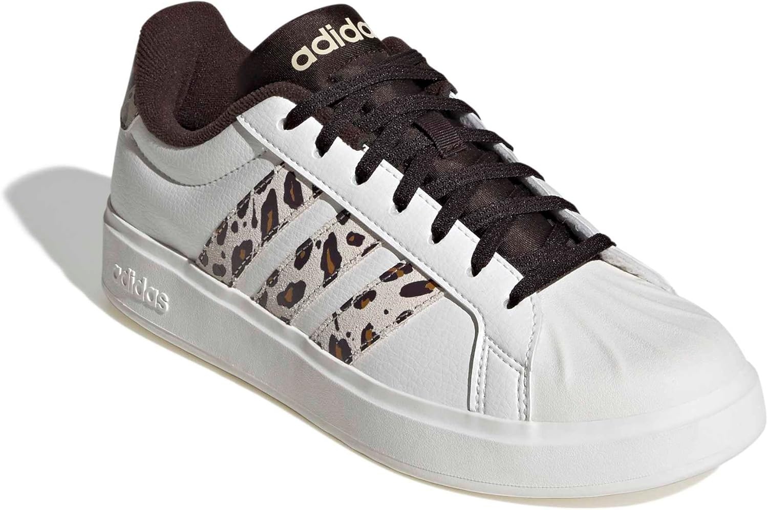 image:imageadidas Womens Streettalk Lace Up Sneakers Shoes Casual BeigeWhiteCrystal LinenAurora Coffee