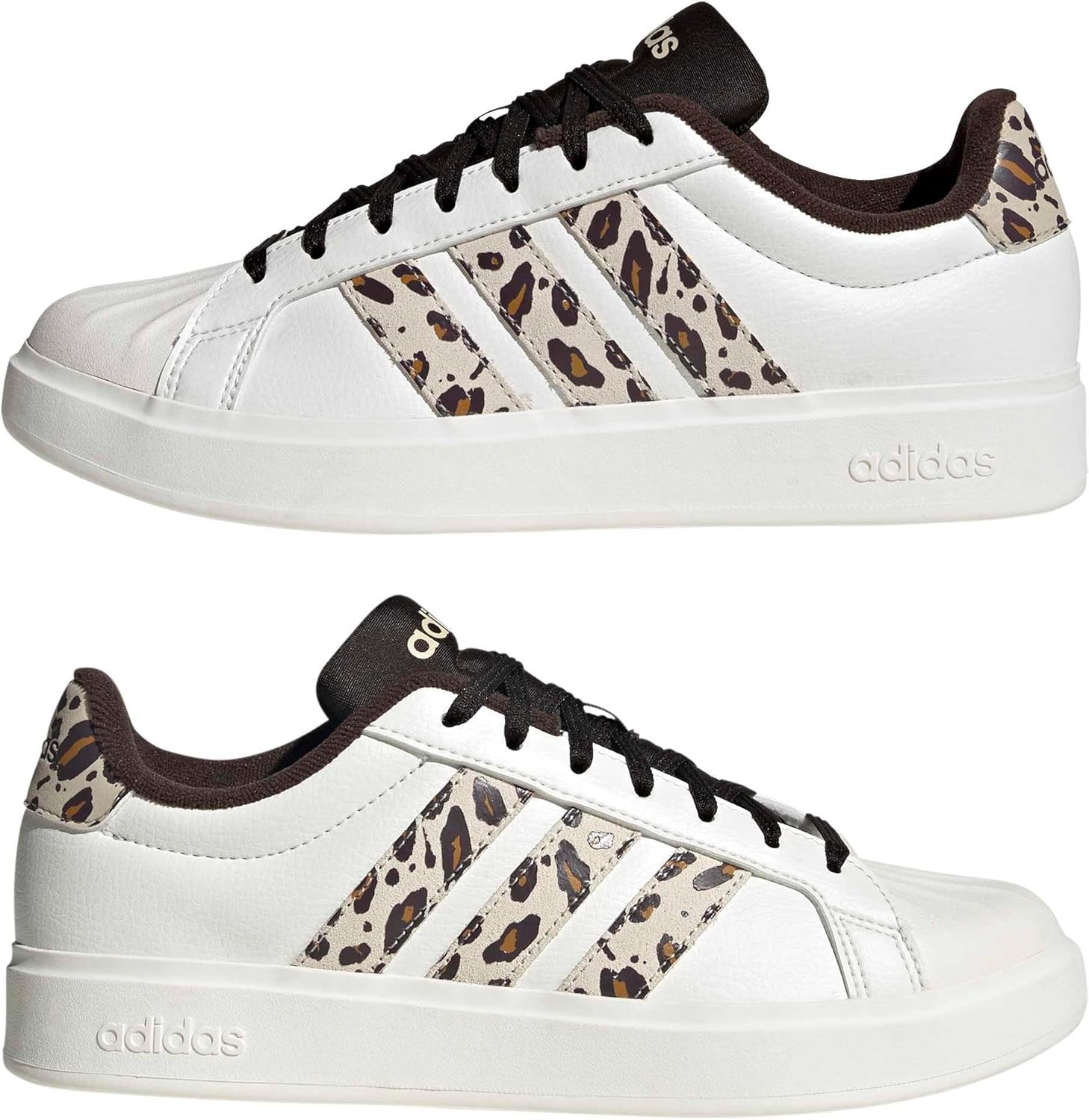 image:imageadidas Womens Streettalk Lace Up Sneakers Shoes Casual BeigeWhiteCrystal LinenAurora Coffee