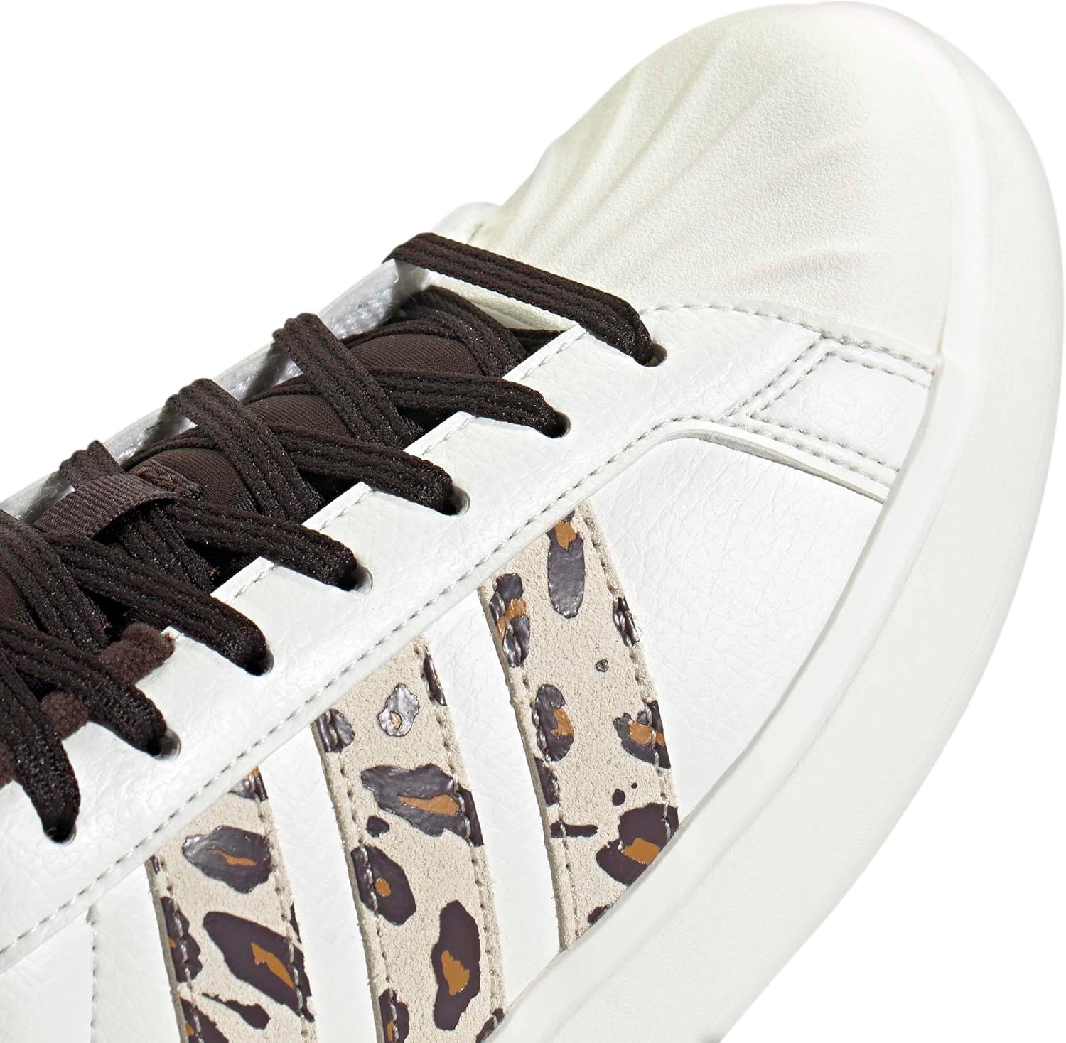 image:imageadidas Womens Streettalk Lace Up Sneakers Shoes Casual BeigeWhiteCrystal LinenAurora Coffee