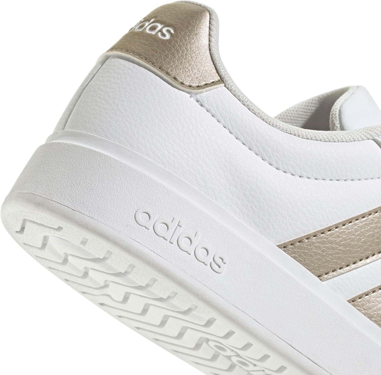 image:imageadidas Womens Streettalk Lace Up Sneakers Shoes Casual BeigeWhiteCyber MetallicWhite