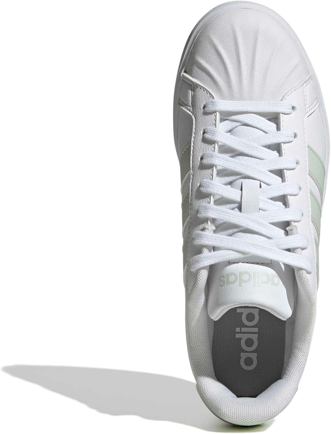 image:imageadidas Womens Streettalk Lace Up Sneakers Shoes Casual BeigeWhiteLinen GreenWhite