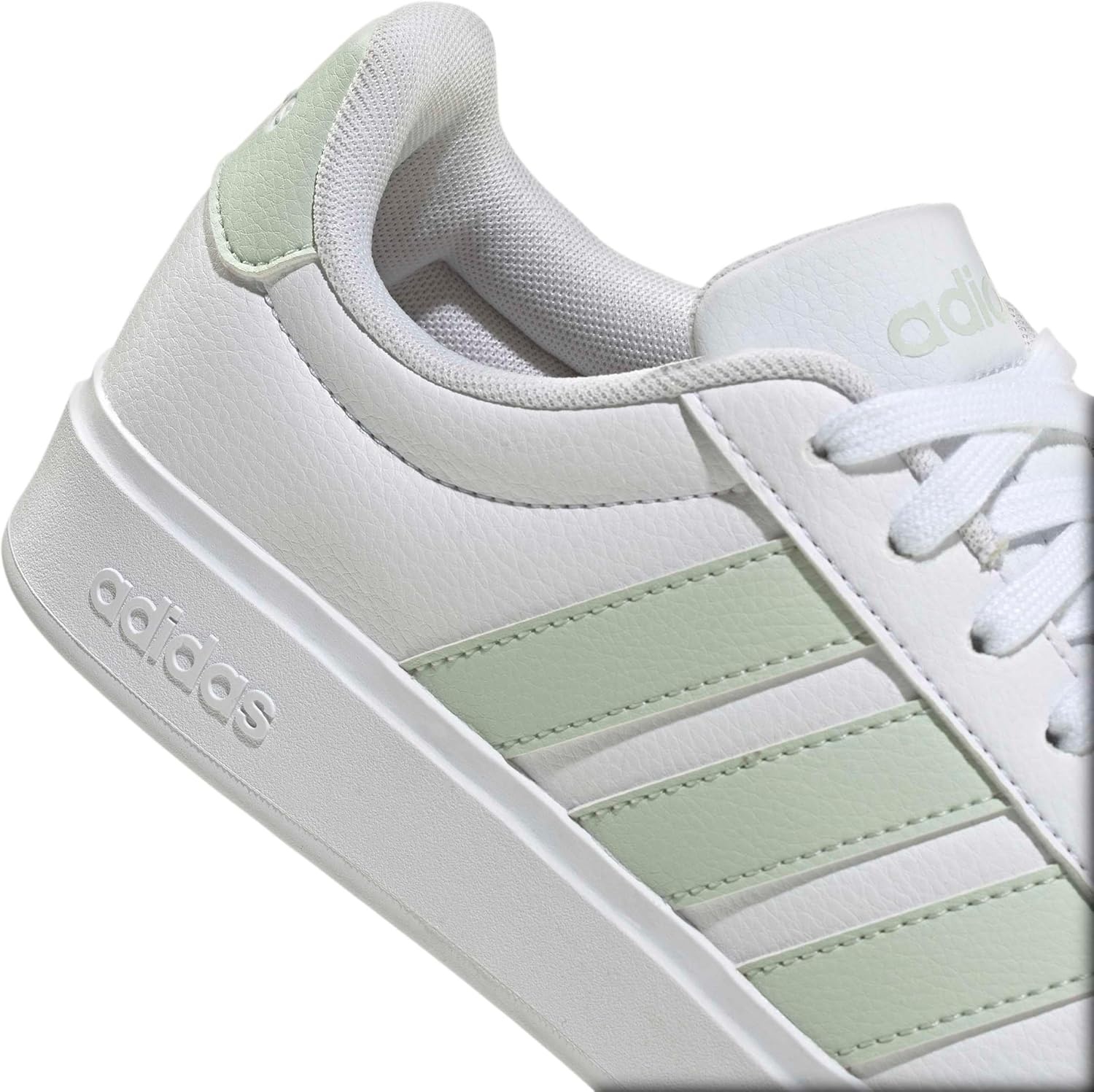 image:imageadidas Womens Streettalk Lace Up Sneakers Shoes Casual BeigeWhiteLinen GreenWhite