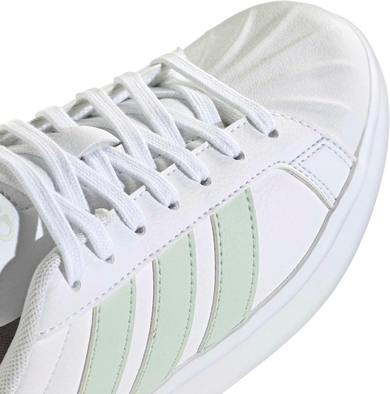 image:imageadidas Womens Streettalk Lace Up Sneakers Shoes Casual BeigeWhiteLinen GreenWhite