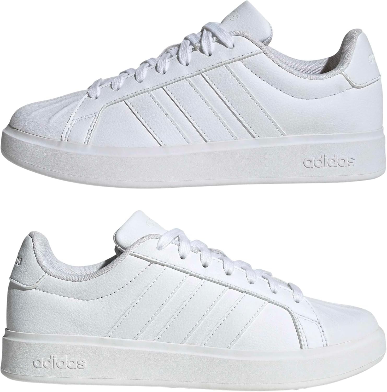 image:imageadidas Womens Streettalk Lace Up Sneakers Shoes Casual BeigeWhiteWhiteWhite