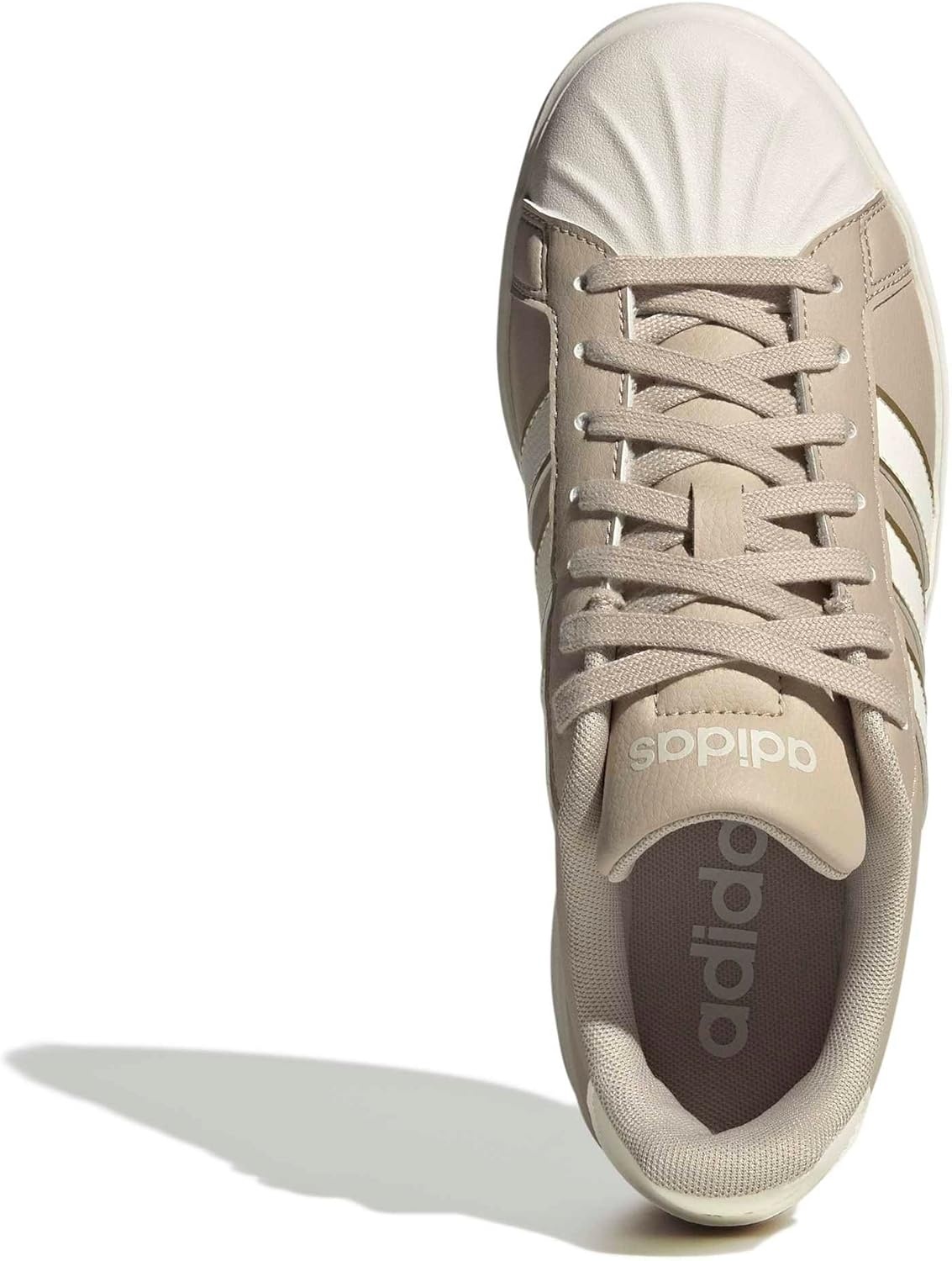 image:imageadidas Womens Streettalk Lace Up Sneakers Shoes Casual BeigeWonder BeigeOff WhiteGold Metallic