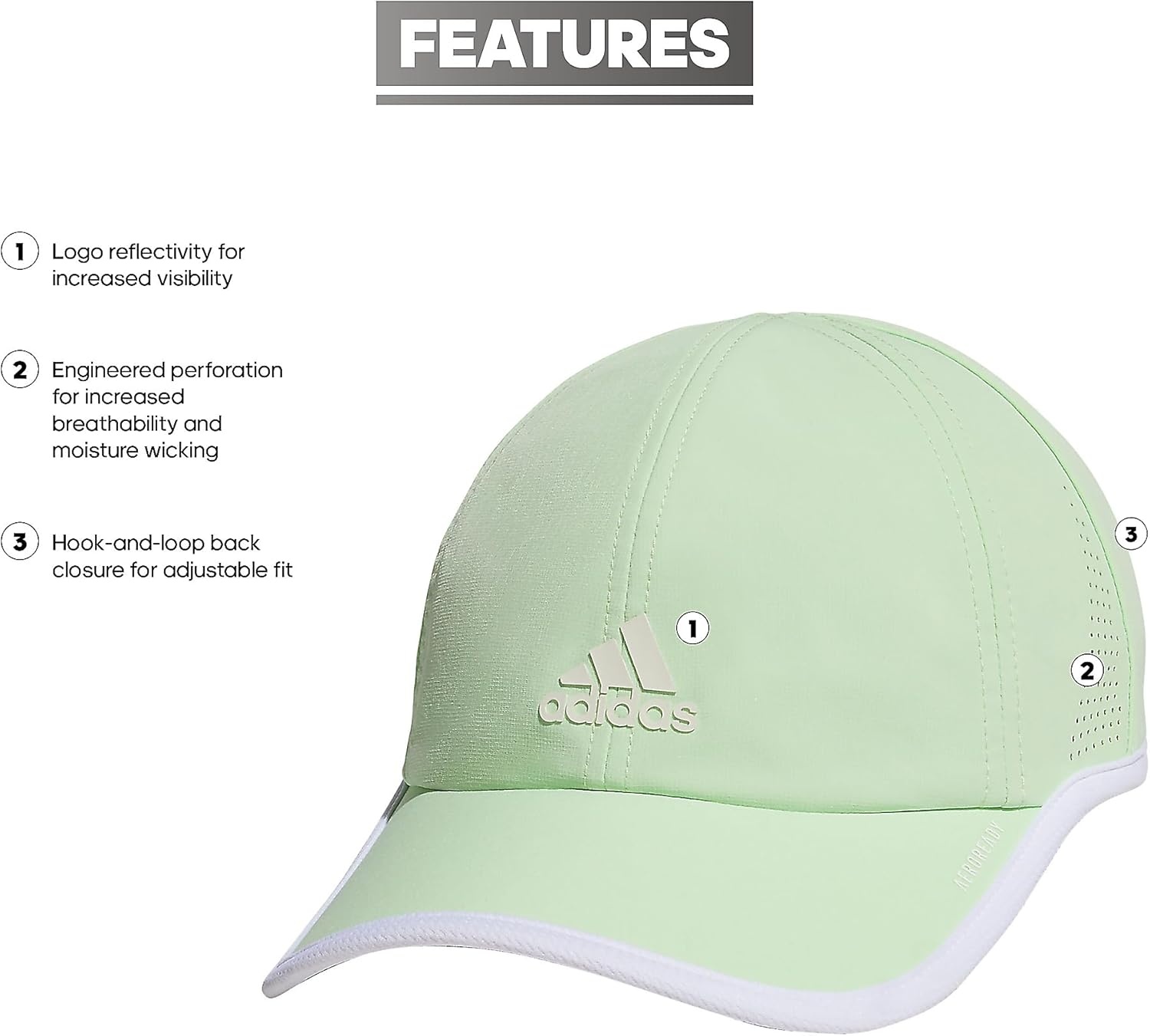 image:imageadidas Womens Superlite Cap DISCONTINUEDSemi Green SparkWhite20