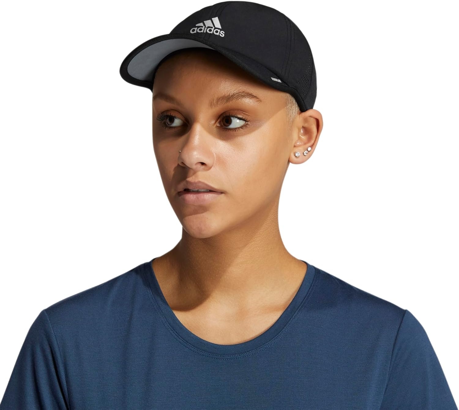 image:imageadidas Womens Superlite Hat Lightweight MoistureWicking Cap for Workout and TrainingBlackSilver Reflective2
