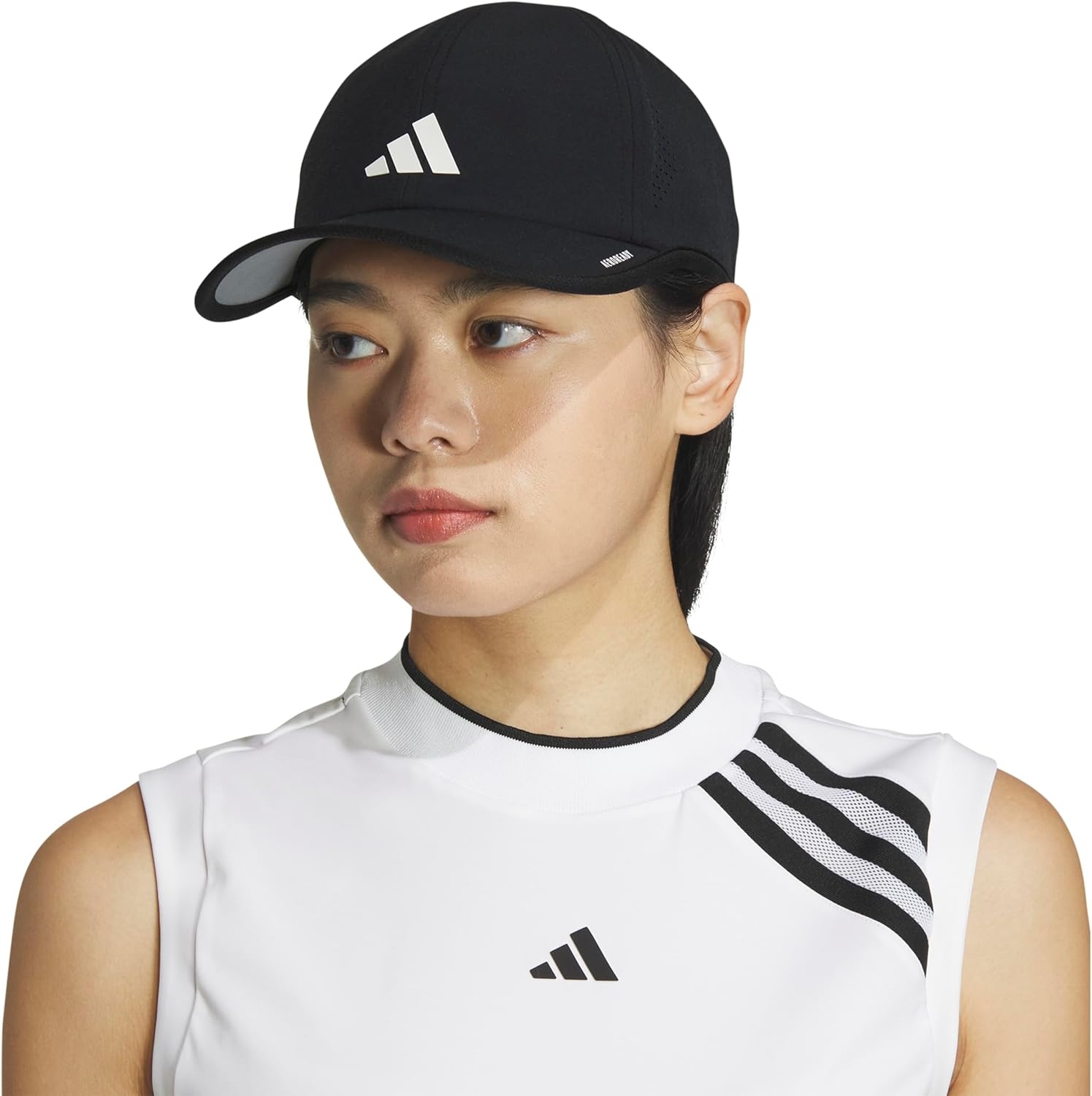 image:imageadidas Womens Superlite Hat Lightweight MoistureWicking Cap for Workout and TrainingBlackWhite3