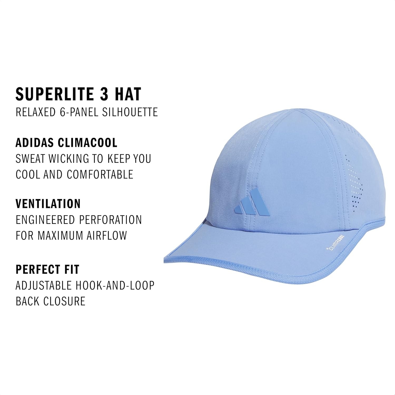 image:imageadidas Womens Superlite Hat Lightweight MoistureWicking Cap for Workout and TrainingBlue Fusion3