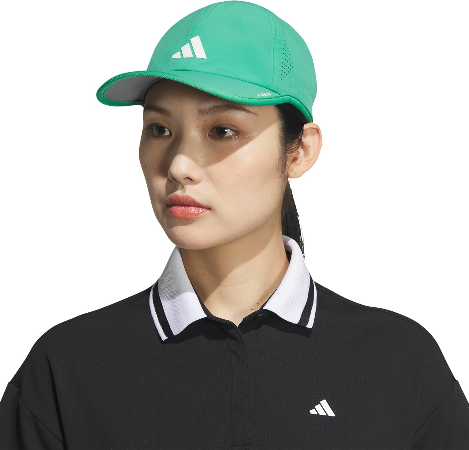 image:imageadidas Womens Superlite Hat Lightweight MoistureWicking Cap for Workout and TrainingSemi Court GreenWhite3