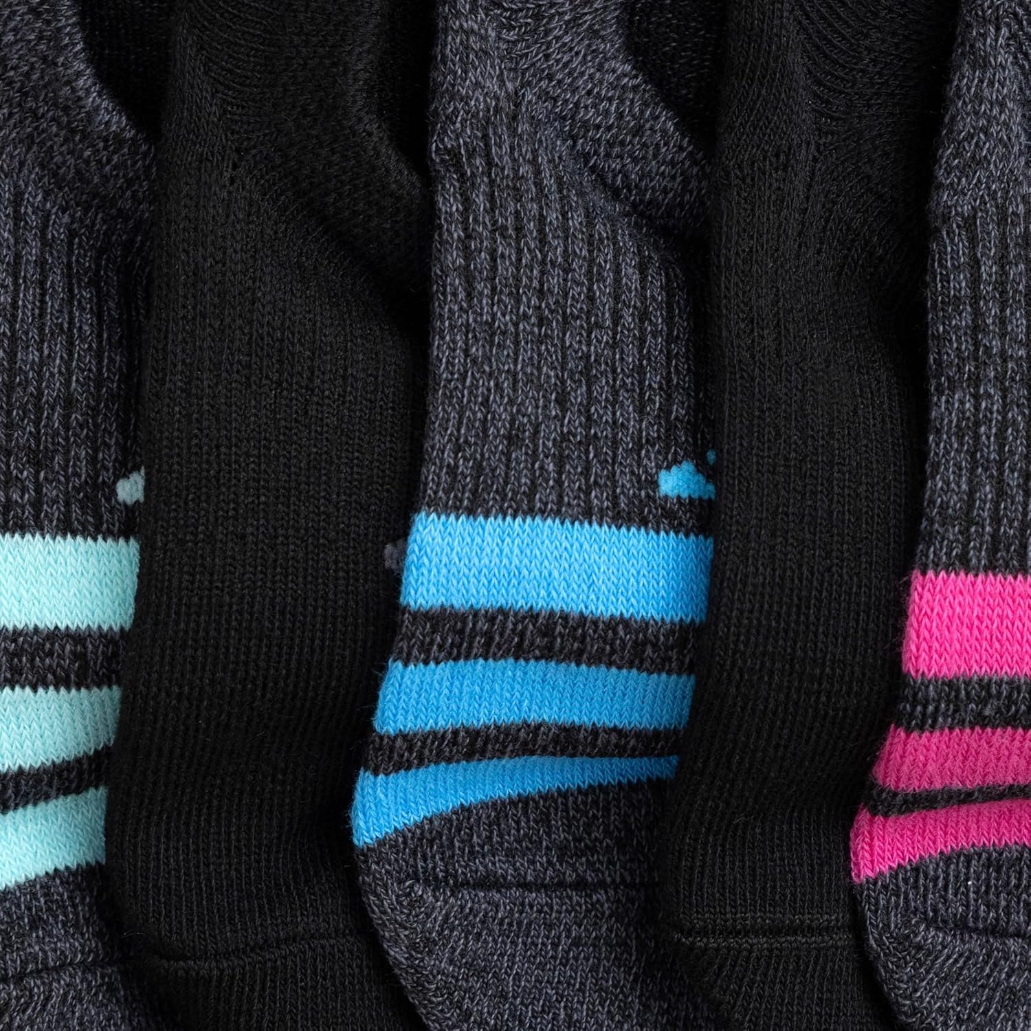 image:imageadidas Womens Superlite Super No Show Invisible Socks 6 Pairs Lightweight amp BreathableBlackLucid AquamarineFlash Aqua Blue3