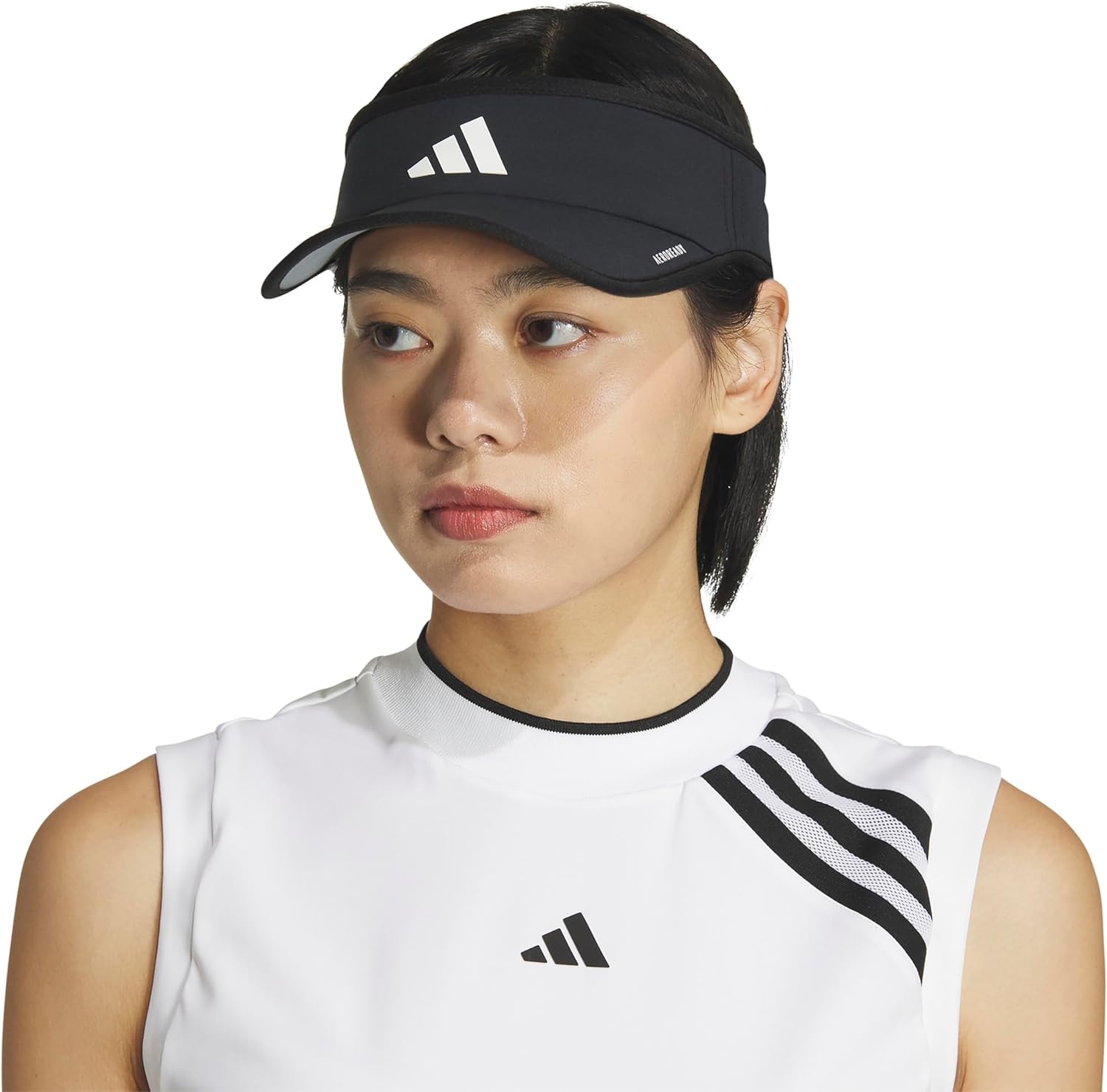 image:imageadidas Womens Superlite Visor Lightweight MoistureWicking Running Tennis HatBlackWhite3