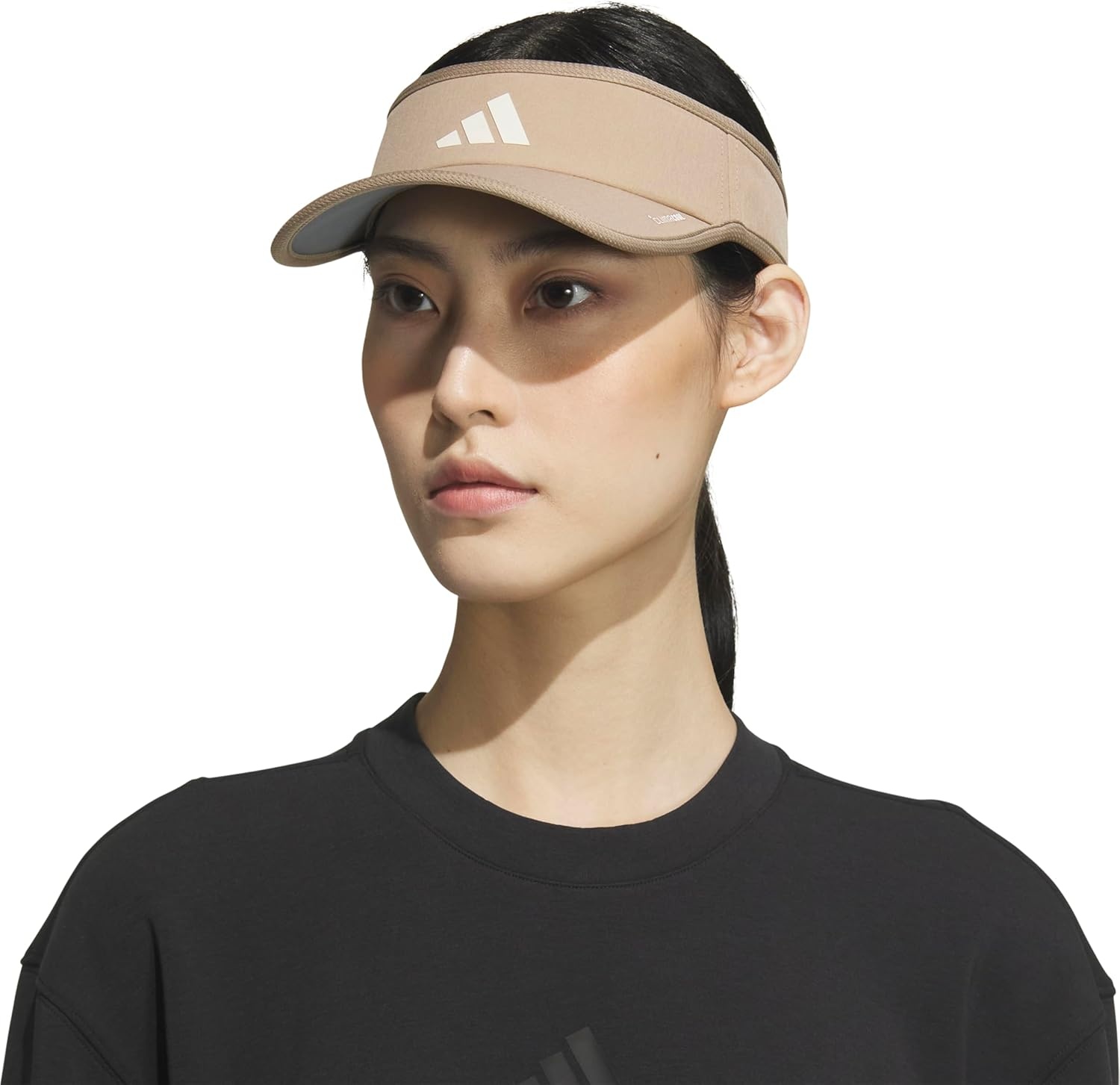 image:imageadidas Womens Superlite Visor Lightweight MoistureWicking Running Tennis HatChalky BrownWhite3