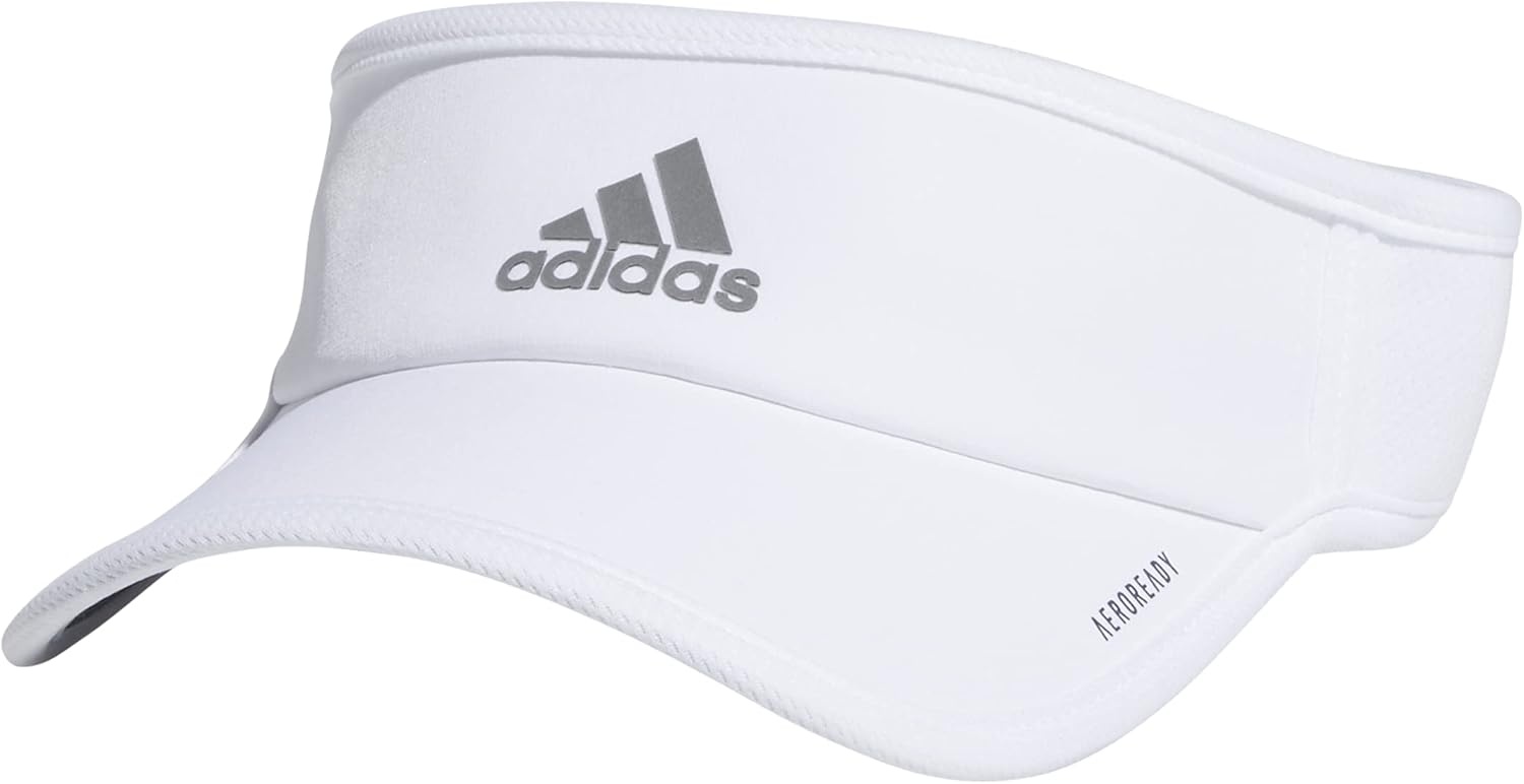 image:imageadidas Womens Superlite Visor Lightweight MoistureWicking Running Tennis HatWhiteSilver Reflective3