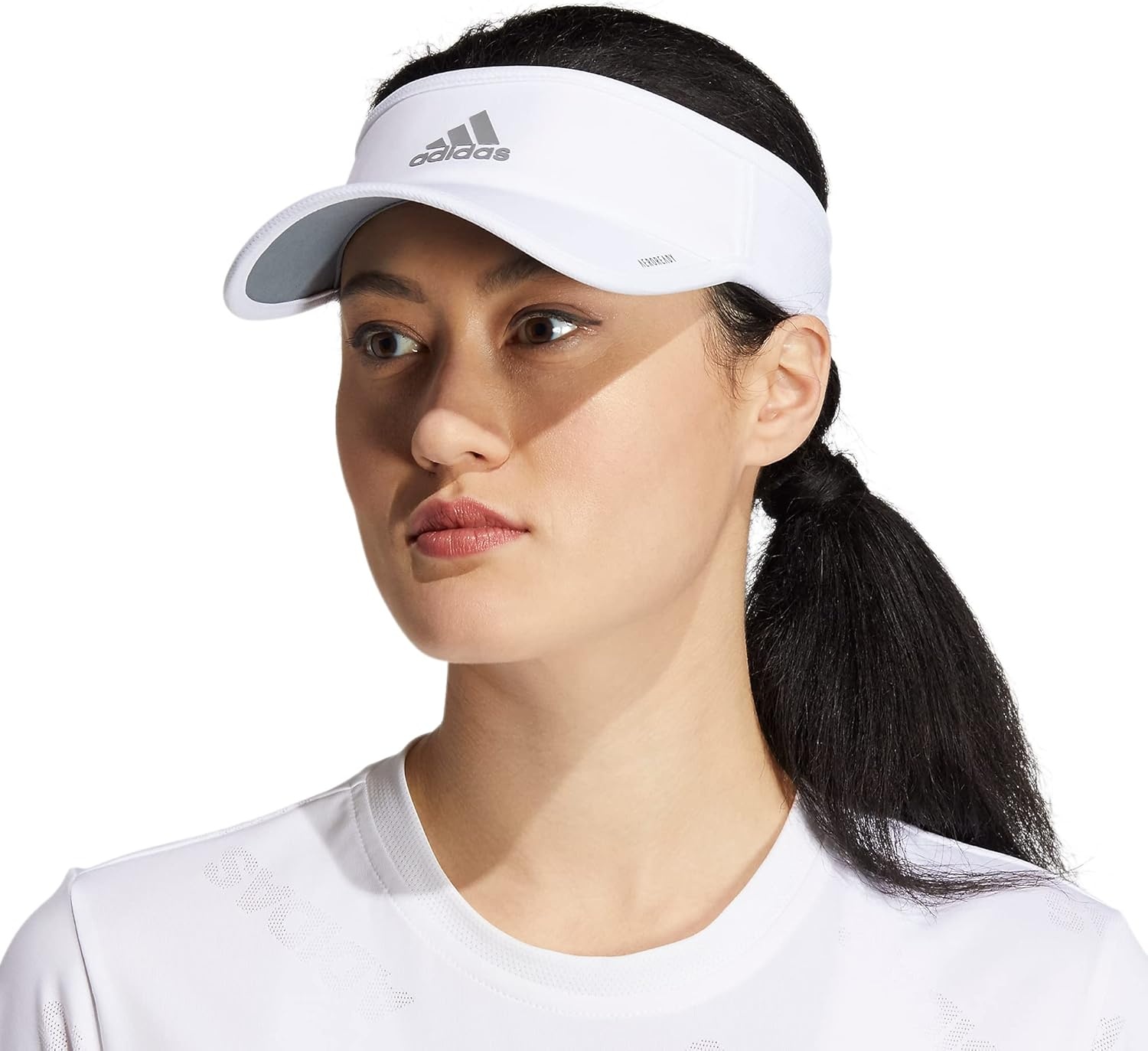image:imageadidas Womens Superlite Visor Lightweight MoistureWicking Running Tennis HatWhiteSilver Reflective3