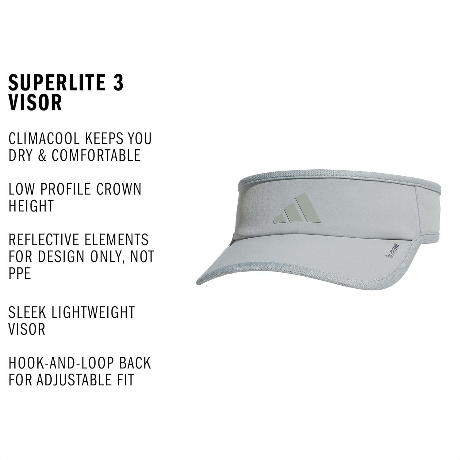 image:imageadidas Womens Superlite Visor Lightweight MoistureWicking Running Tennis HatWonder Sage Green3