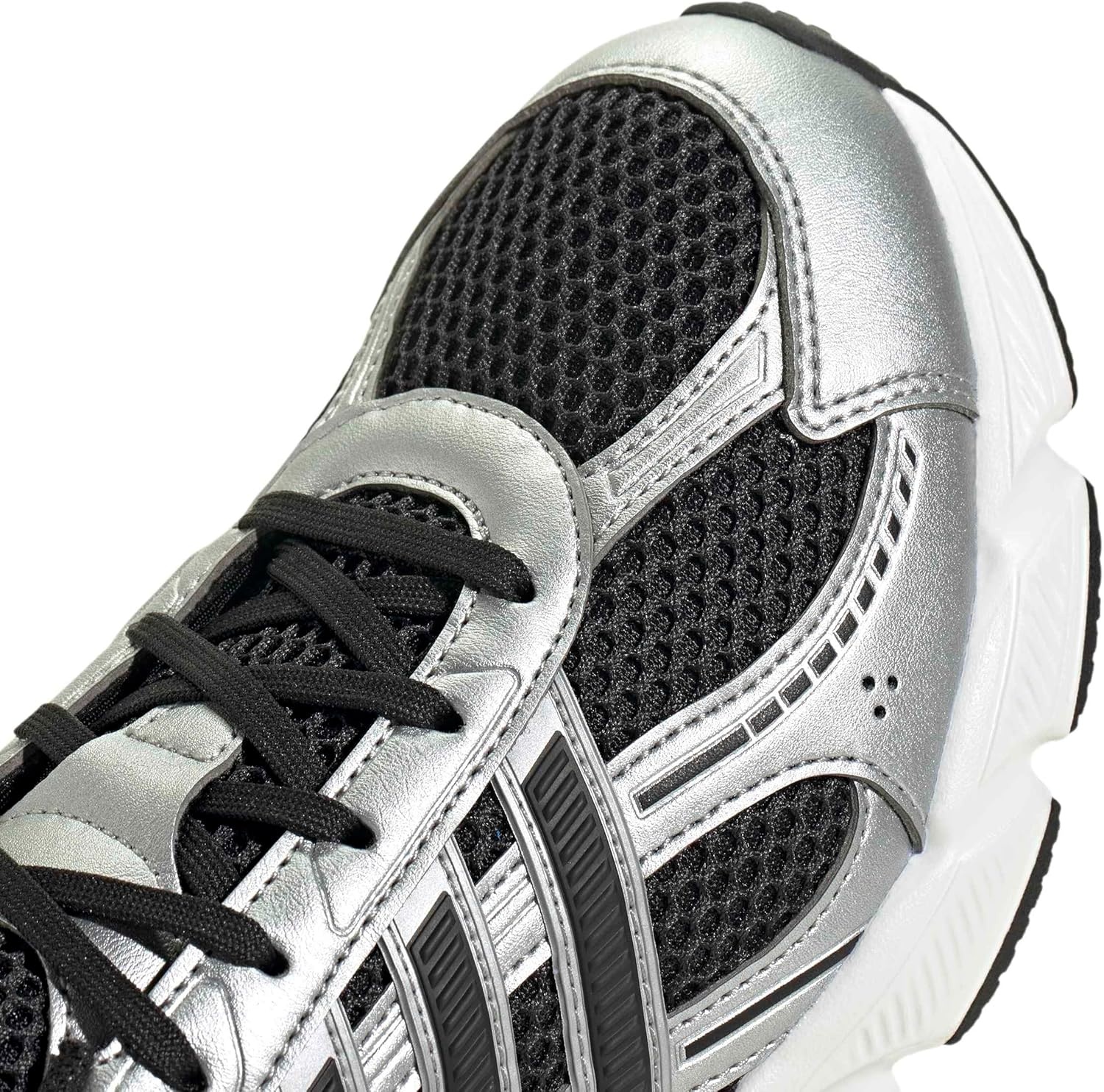 image:imageadidas Womens Technochaos 2000 Lace Up Sneakers Shoes Casual BeigeBlackBlackSilver Metallic