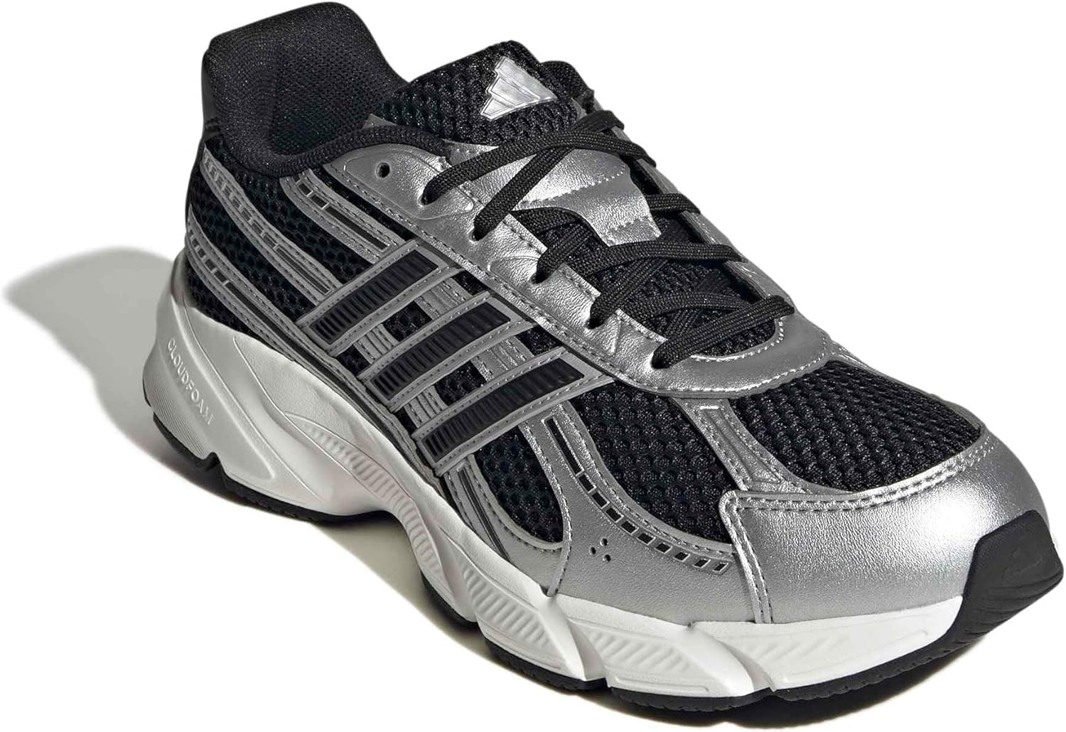 image:imageadidas Womens Technochaos 2000 Lace Up Sneakers Shoes Casual BeigeBlackBlackSilver Metallic
