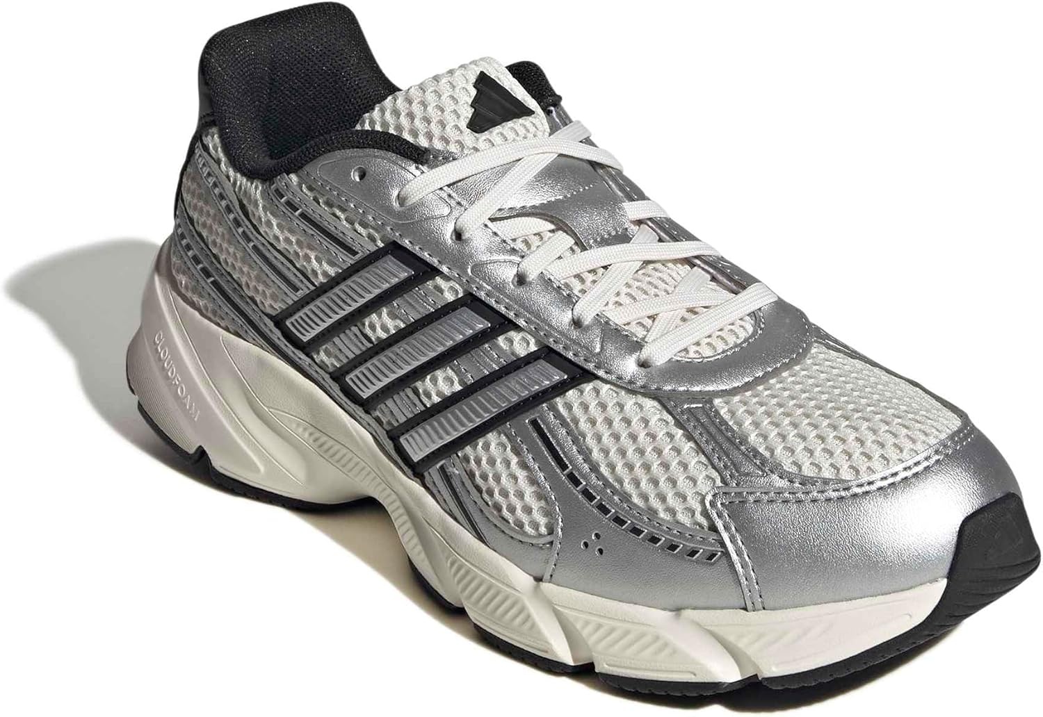 image:imageadidas Womens Technochaos 2000 Lace Up Sneakers Shoes Casual BeigeChalk WhiteSilver MetallicBlack