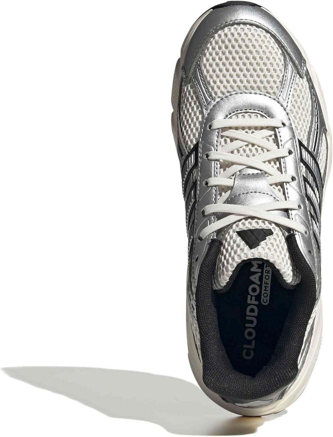 image:imageadidas Womens Technochaos 2000 Lace Up Sneakers Shoes Casual BeigeChalk WhiteSilver MetallicBlack