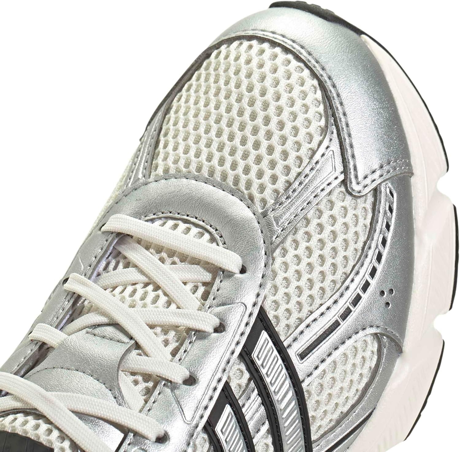image:imageadidas Womens Technochaos 2000 Lace Up Sneakers Shoes Casual BeigeChalk WhiteSilver MetallicBlack