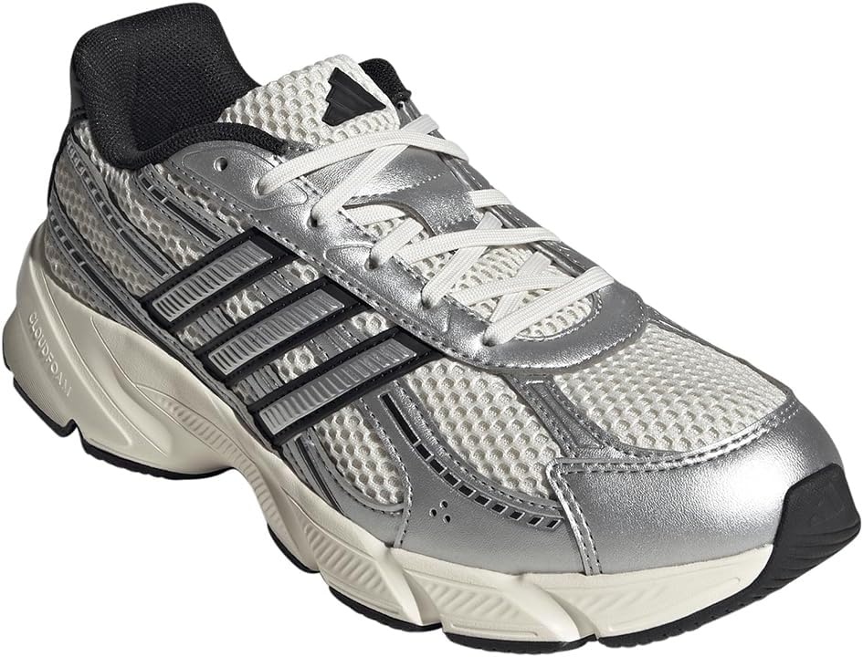 image:imageadidas Womens Technochaos 2000 Lace Up Sneakers Shoes Casual BeigeChalk WhiteSilver MetallicBlack