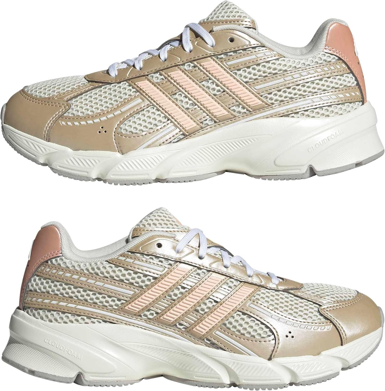 image:imageadidas Womens Technochaos 2000 Lace Up Sneakers Shoes Casual BeigeCream WhiteCream WhiteOff White