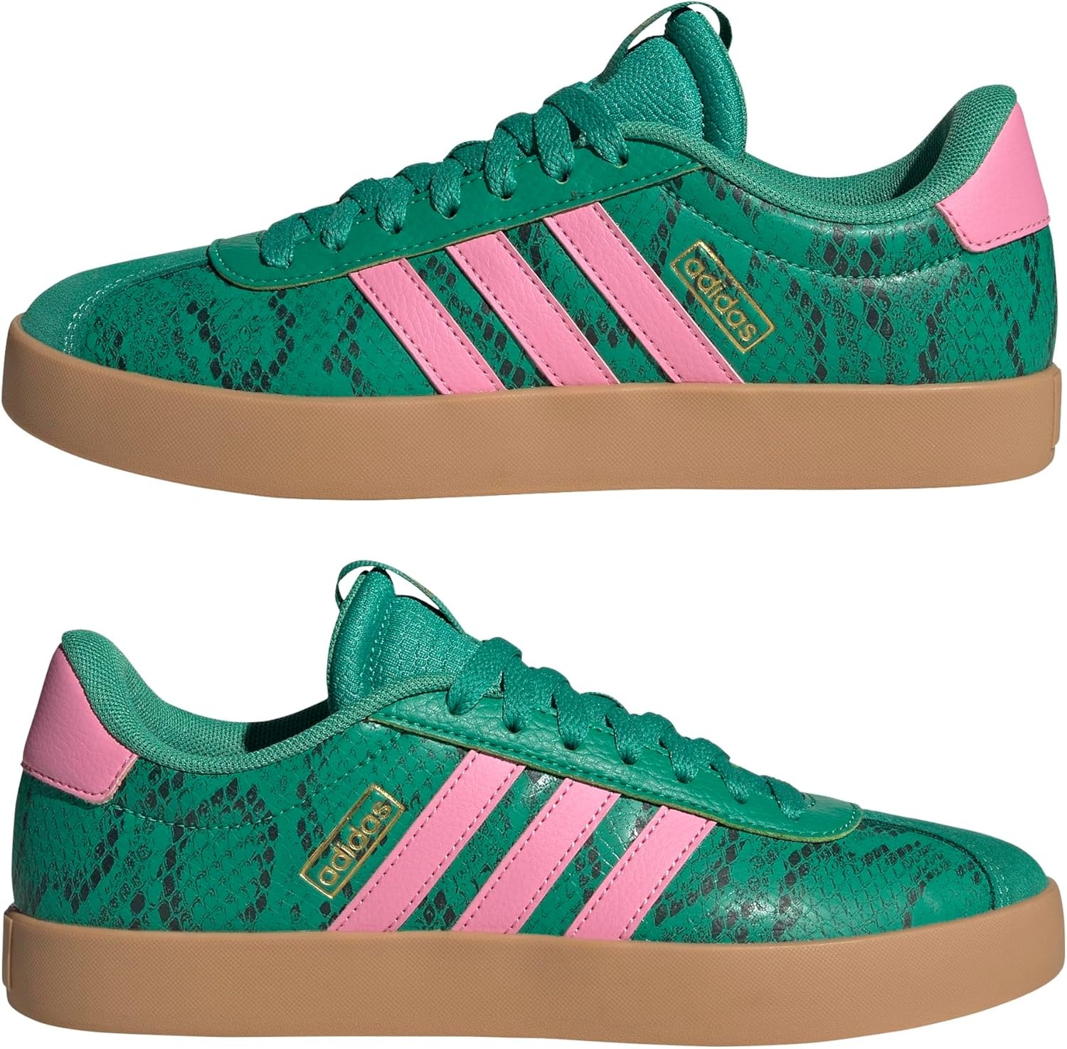 image:imageadidas Womens VL Court 30 SneakerCourt GreenBliss PinkGold Metallic