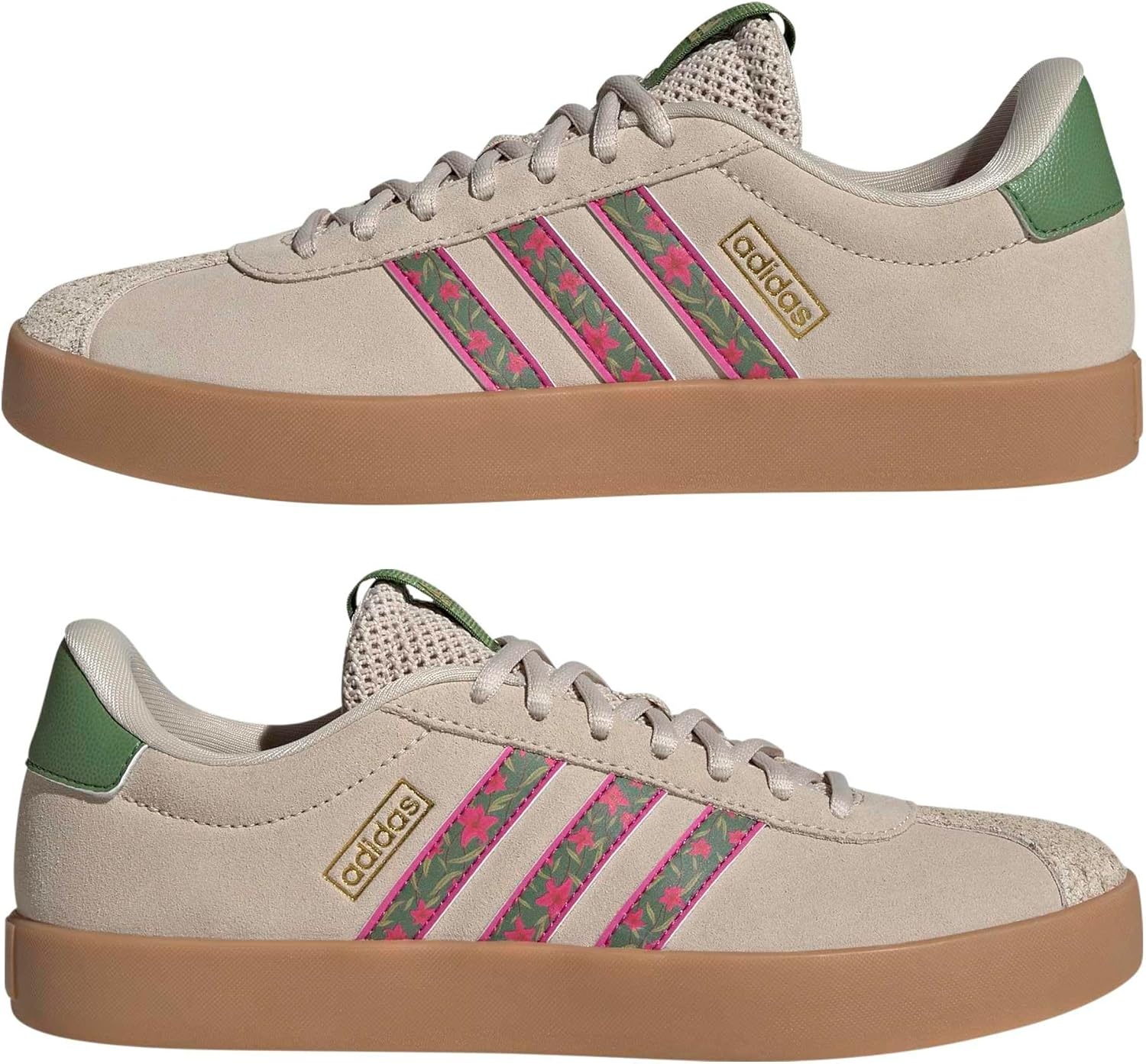 image:imageadidas Womens VL Court 30 SneakerCrystal LinenCrew GreenBahia Magenta