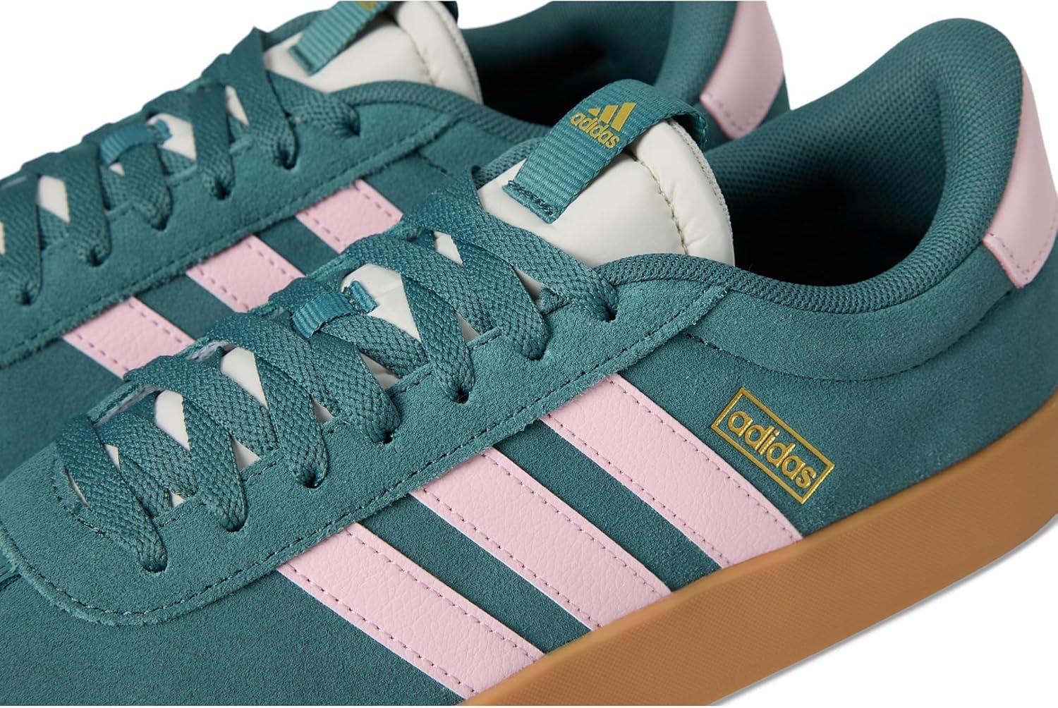 image:imageadidas Womens VL Court 30 SneakerPreloved TealClear PinkGold Metallic