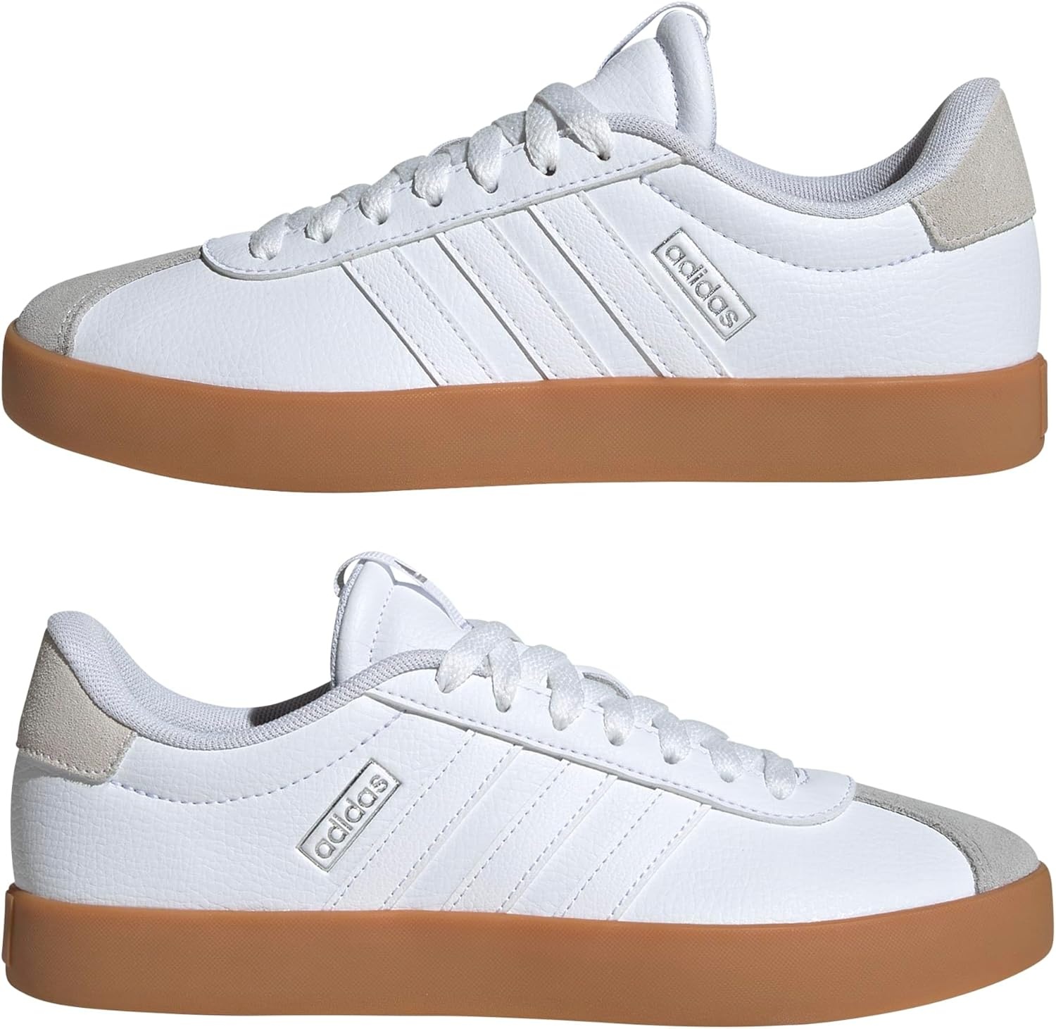 image:imageadidas Womens VL Court 30 SneakerWhiteWhiteSilver Metallic