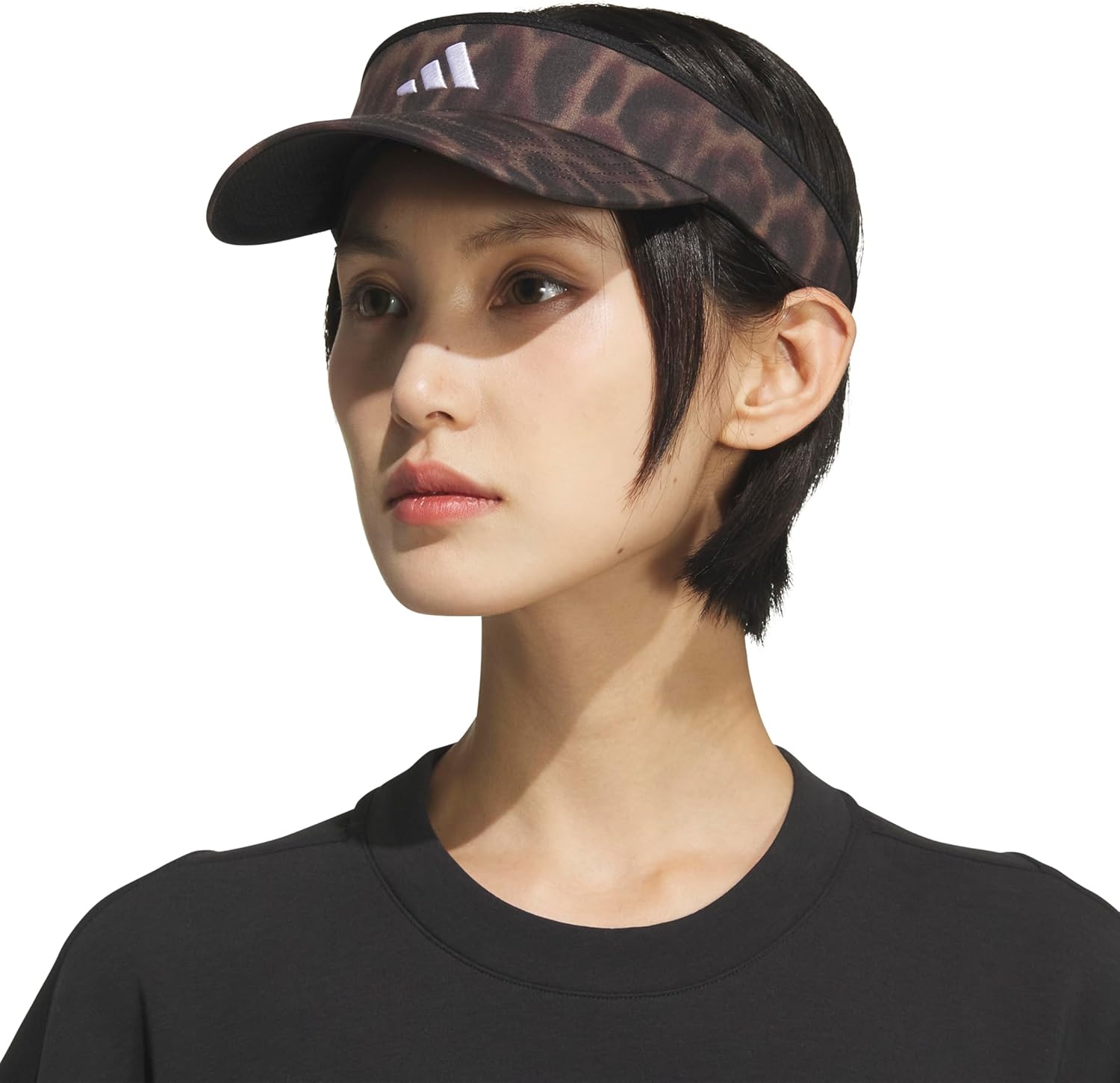 image:imageadidas Womens Visor Match Athletic Clipon Sun Hat for Sport amp TrainingEssential Cheetah BlackBlackWhite