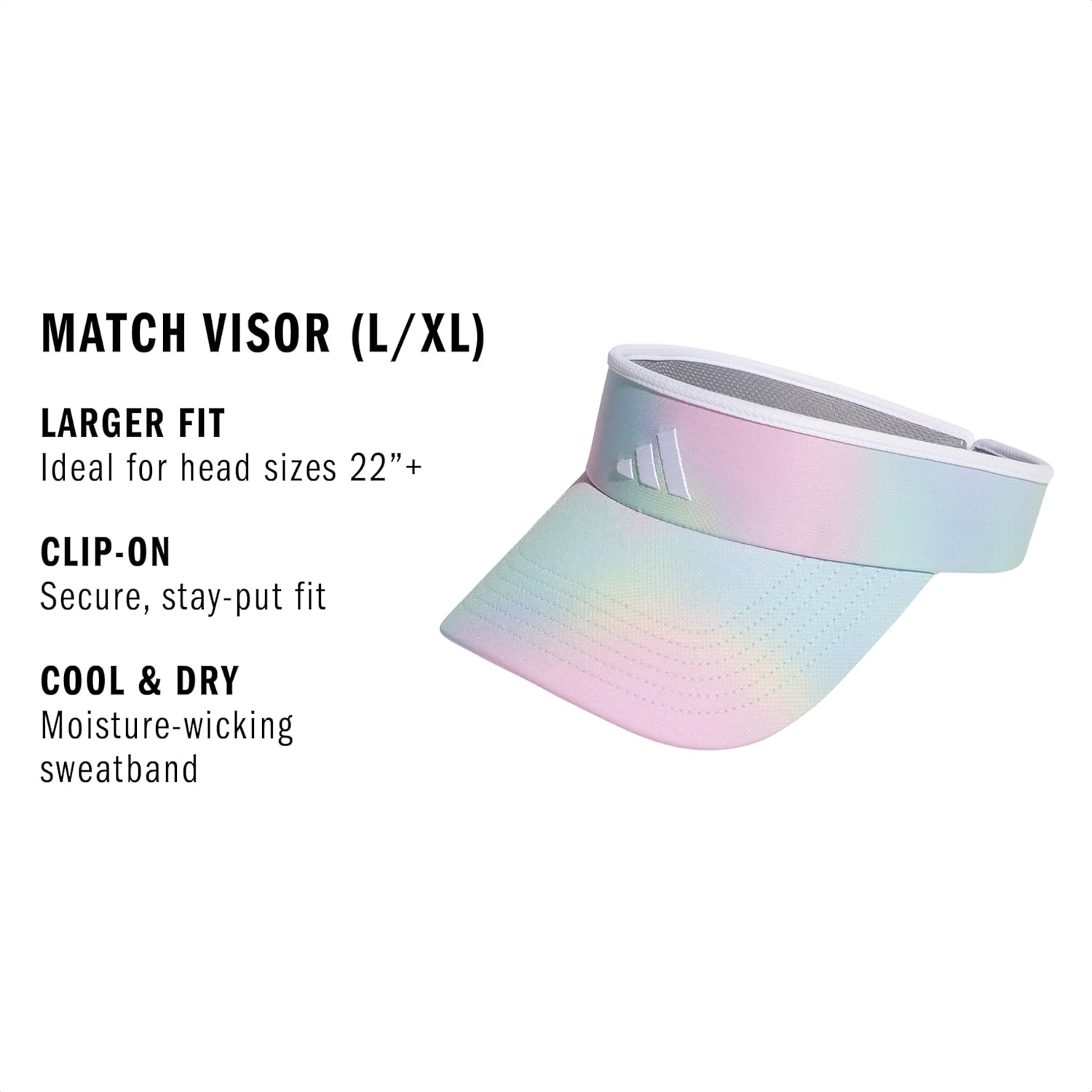 image:imageadidas Womens Visor Match Athletic Clipon Sun Hat for Sport amp TrainingHalftone Gradient Bliss LilacWhite