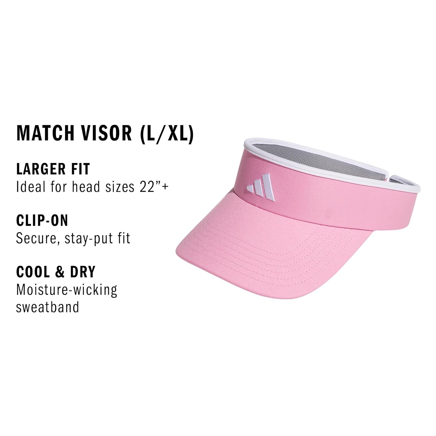 image:imageadidas Womens Visor Match Athletic Clipon Sun Hat for Sport amp TrainingTropic BloomWhite