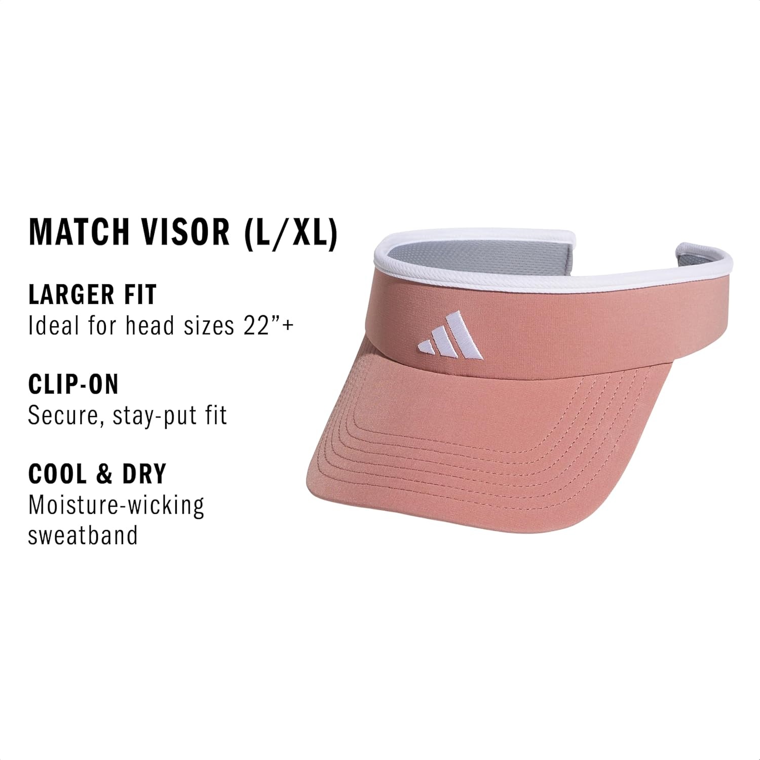 image:imageadidas Womens Visor Match Athletic Clipon Sun Hat for Sport amp TrainingWarm Clay PinkWhite