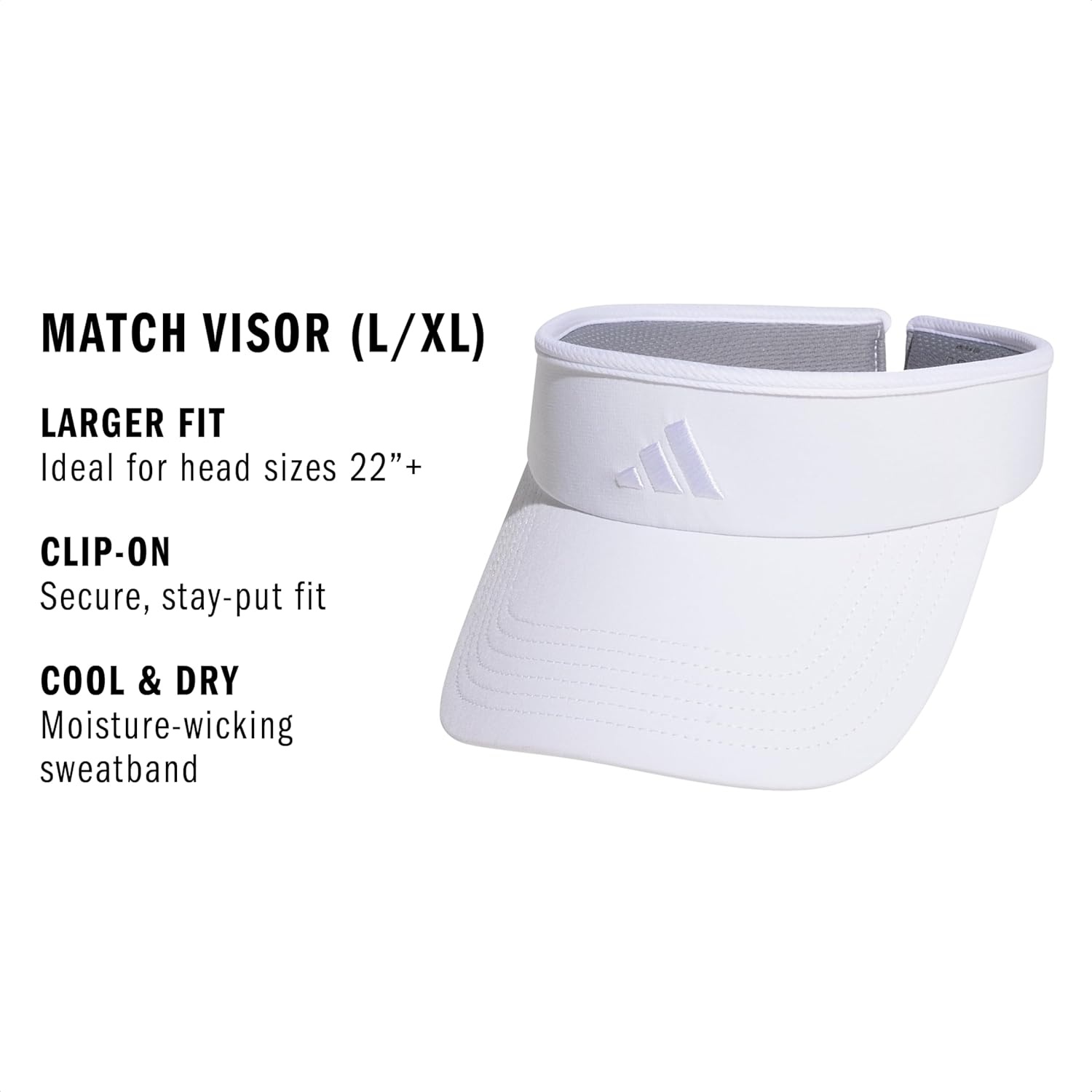 image:imageadidas Womens Visor Match Athletic Clipon Sun Hat for Sport amp TrainingWhite