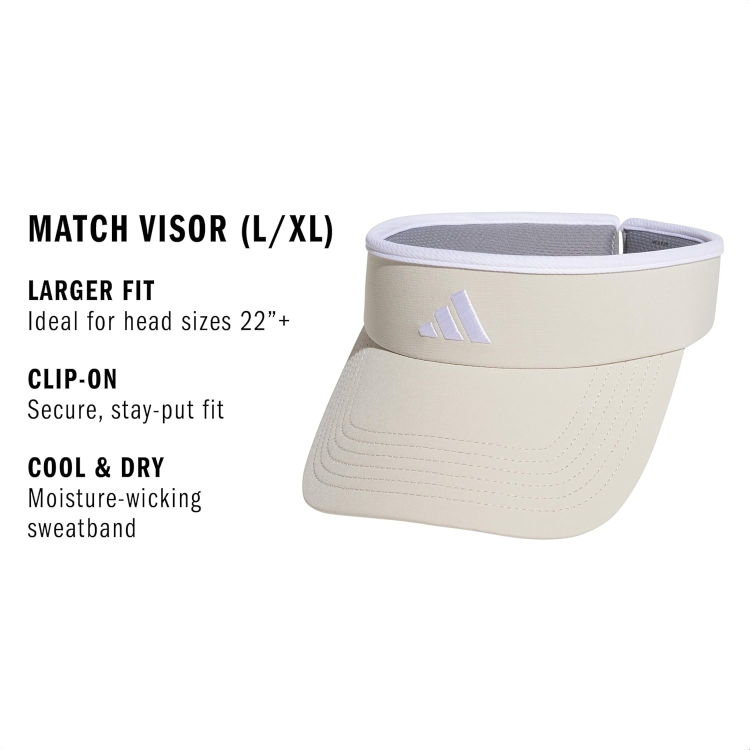 image:imageadidas Womens Visor Match Athletic Clipon Sun Hat for Sport amp TrainingWonder Alumina GreyWhite