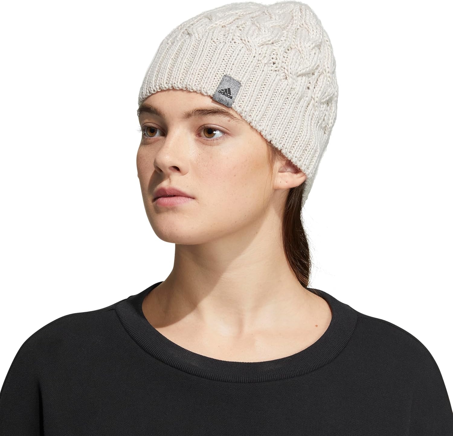 image:imageadidas Womens Whittier Beanie Cuffless Knit Winter Hat3Alumina Beige