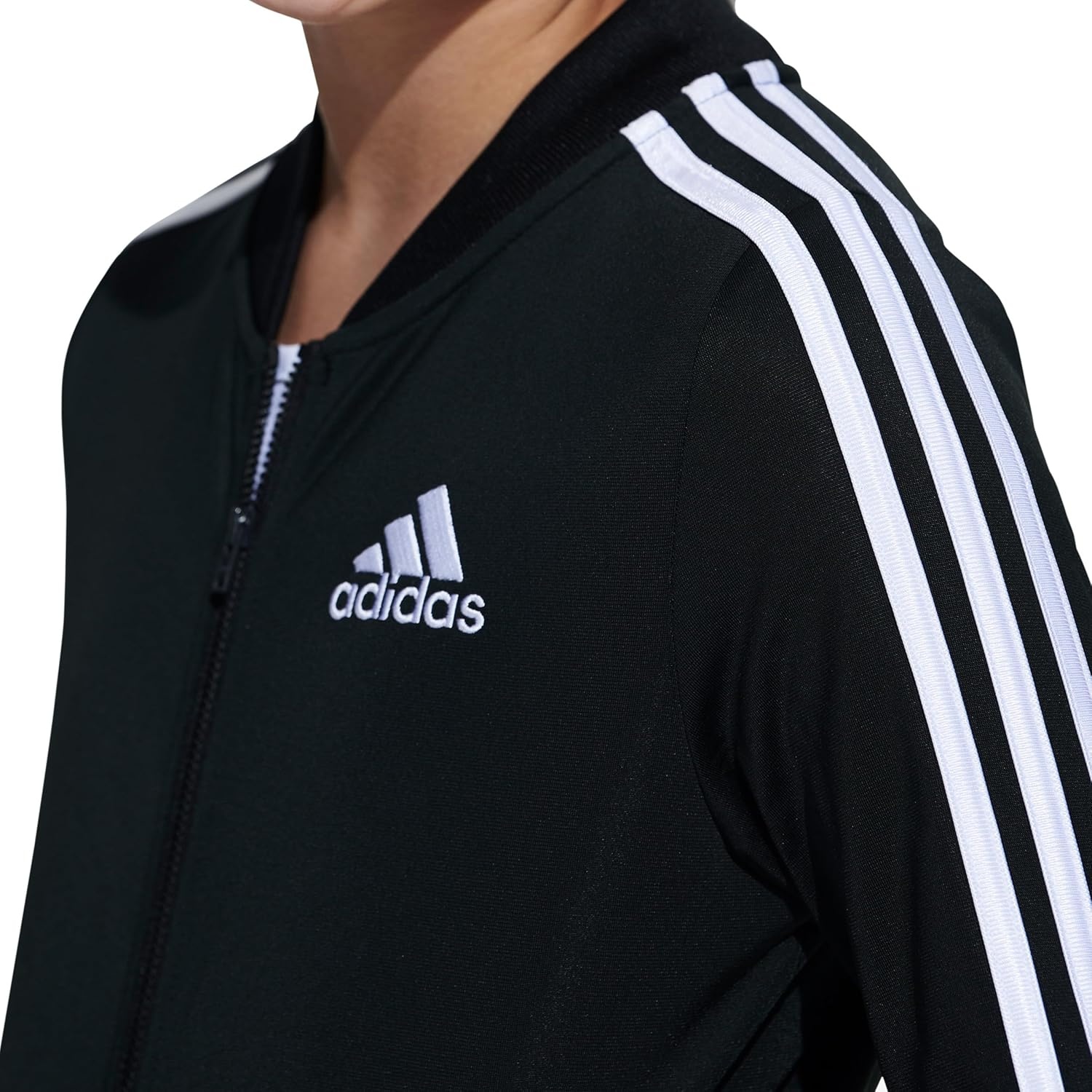image:imageadidas girls ZipUp Tricot Track Jacket WarmUp BomberBlack