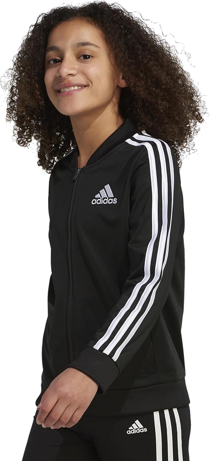 image:imageadidas girls ZipUp Tricot Track Jacket WarmUp BomberBlack