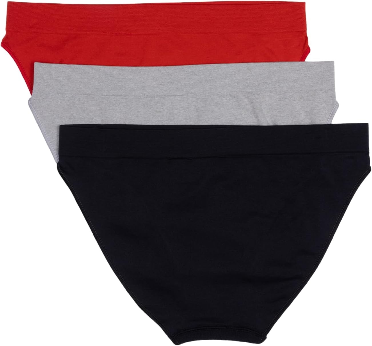 image:imageadidas womens Seamless Bikini Underwear MultipackBlack With StripesHeather GreyVivid Red