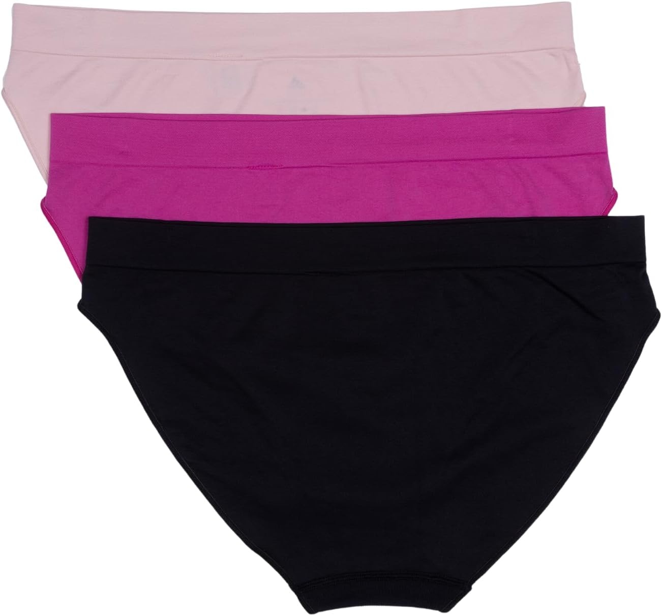 image:imageadidas womens Seamless Bikini Underwear MultipackBlack With StripesPeach WhipSemi Lucid Fuchsia