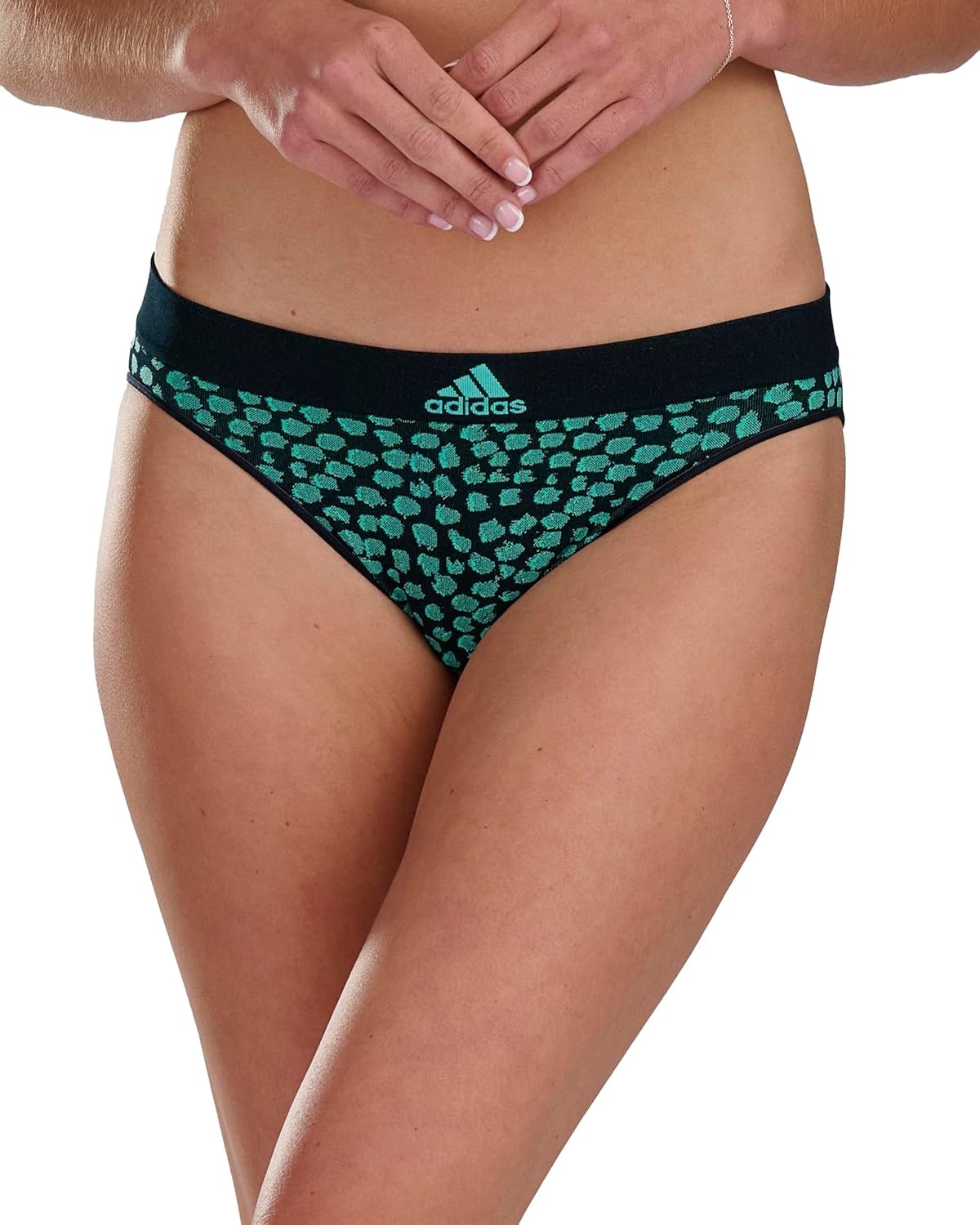 image:imageadidas womens Seamless Bikini Underwear MultipackBlue SpottedHeather GreyNight Indigo 6 Pack