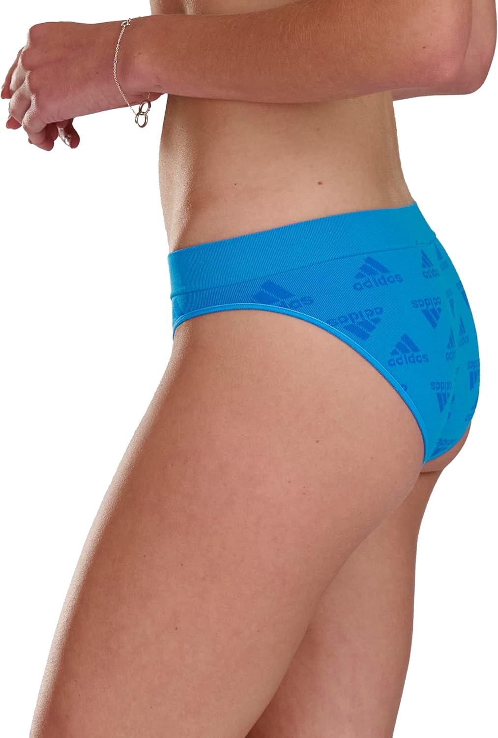 image:imageadidas womens Seamless Bikini Underwear MultipackPulse Blue LogoHeather GreyWhite 6 Pack