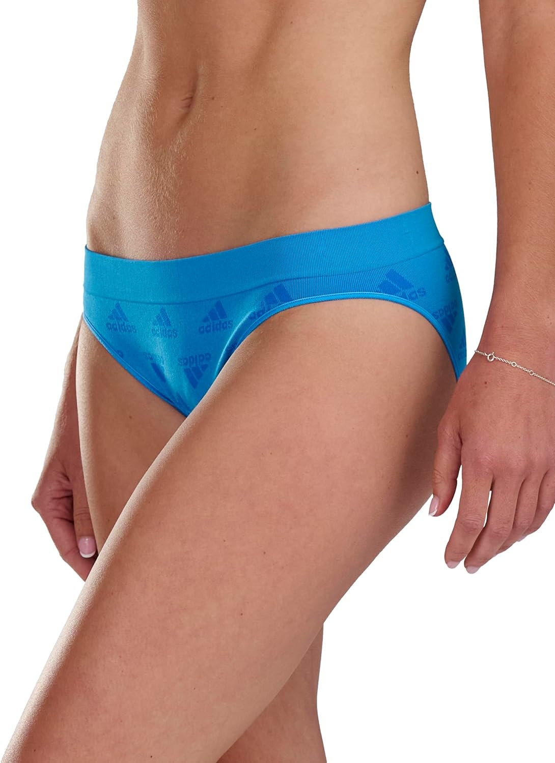 image:imageadidas womens Seamless Bikini Underwear MultipackPulse Blue LogoHeather GreyWhite 6 Pack