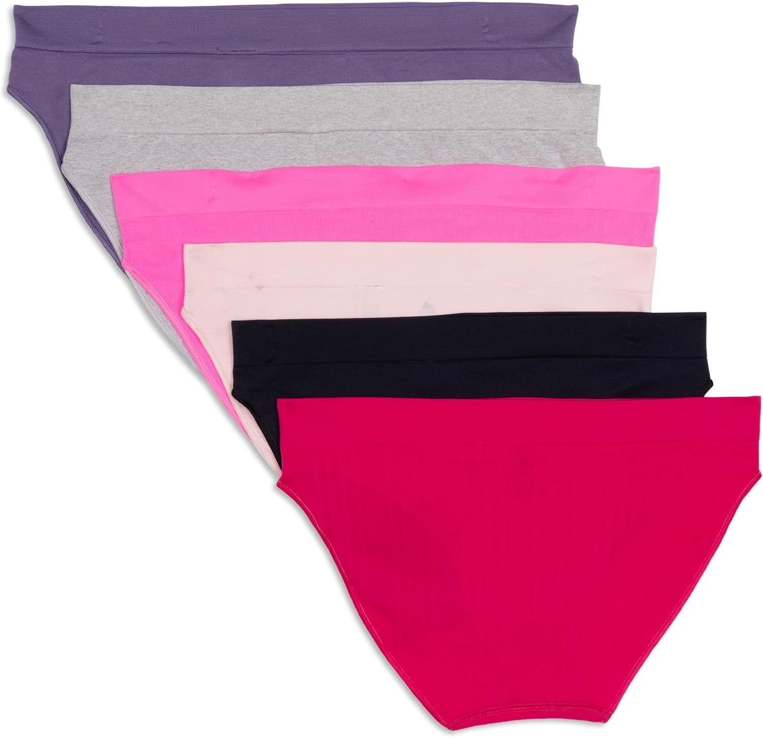 image:imageadidas womens Seamless Bikini Underwear MultipackReal Magenta RibbedBlackPeach WhipLucid Pink RibbedHeather GreyShadow Violet