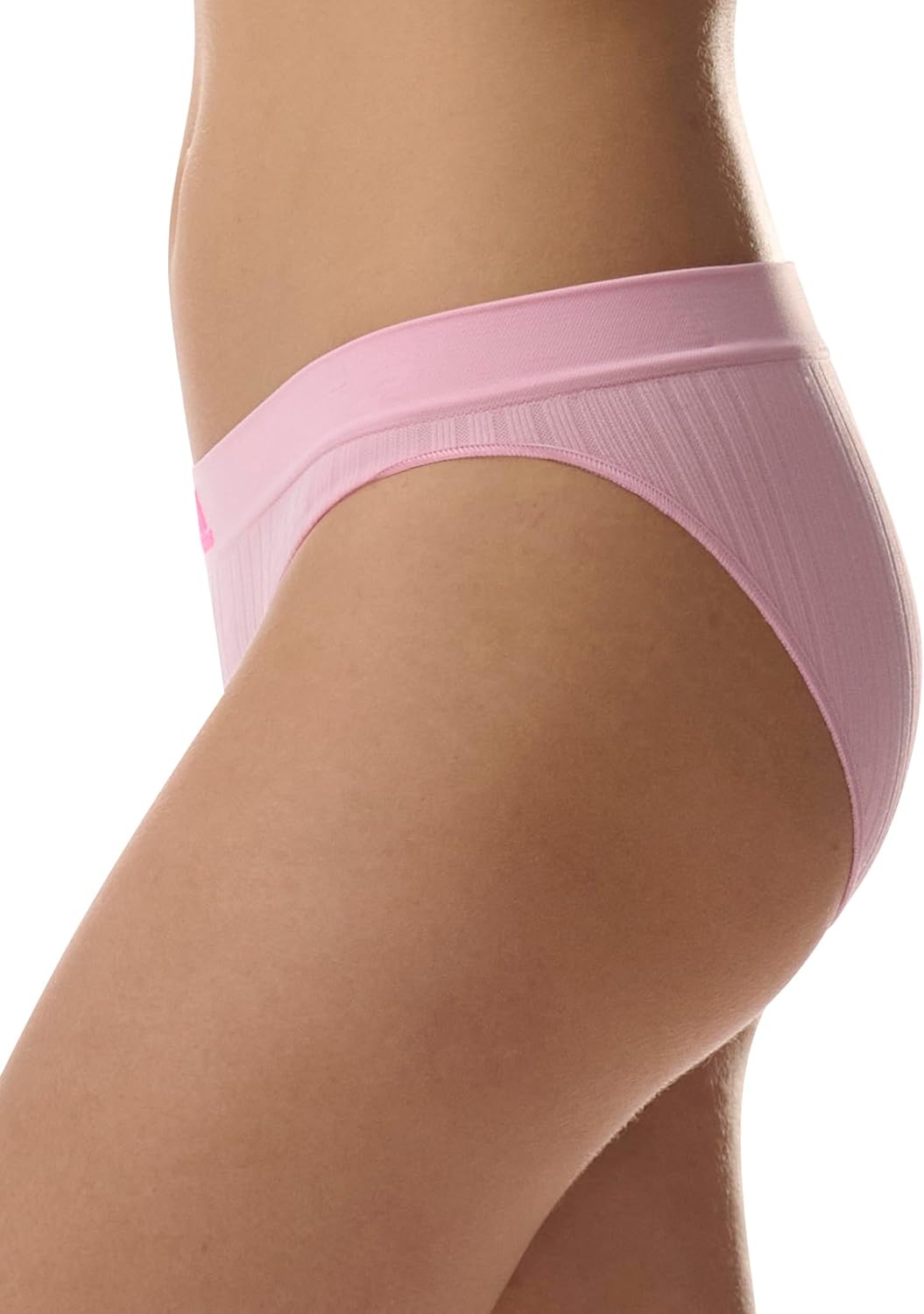 image:imageadidas womens Seamless Bikini Underwear MultipackWonder Pink RibbedWhiteViolet ToneReal Magenta RibbedBlackPeach Whip