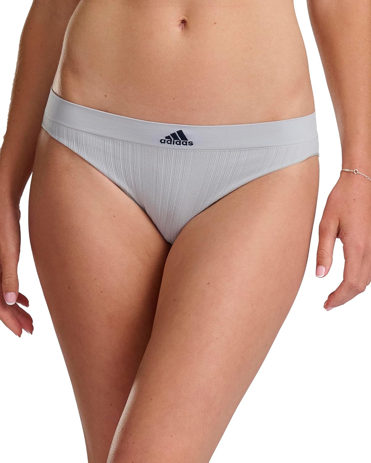 image:imageadidas womens Seamless Bikini Underwear MultipackWonder Silver RibbedWhiteWonder Beige Ribbed